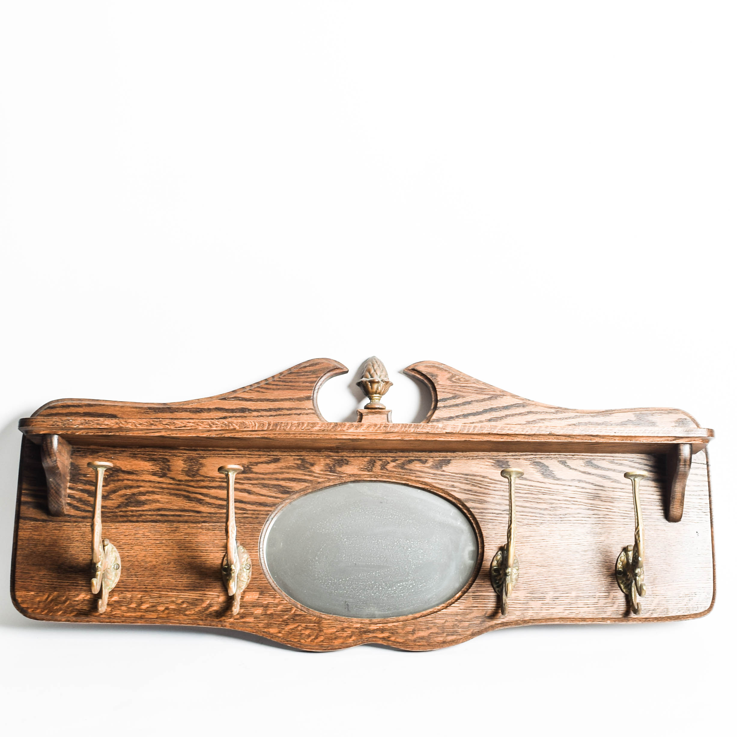 Oak Wall Mounted Coat Rack