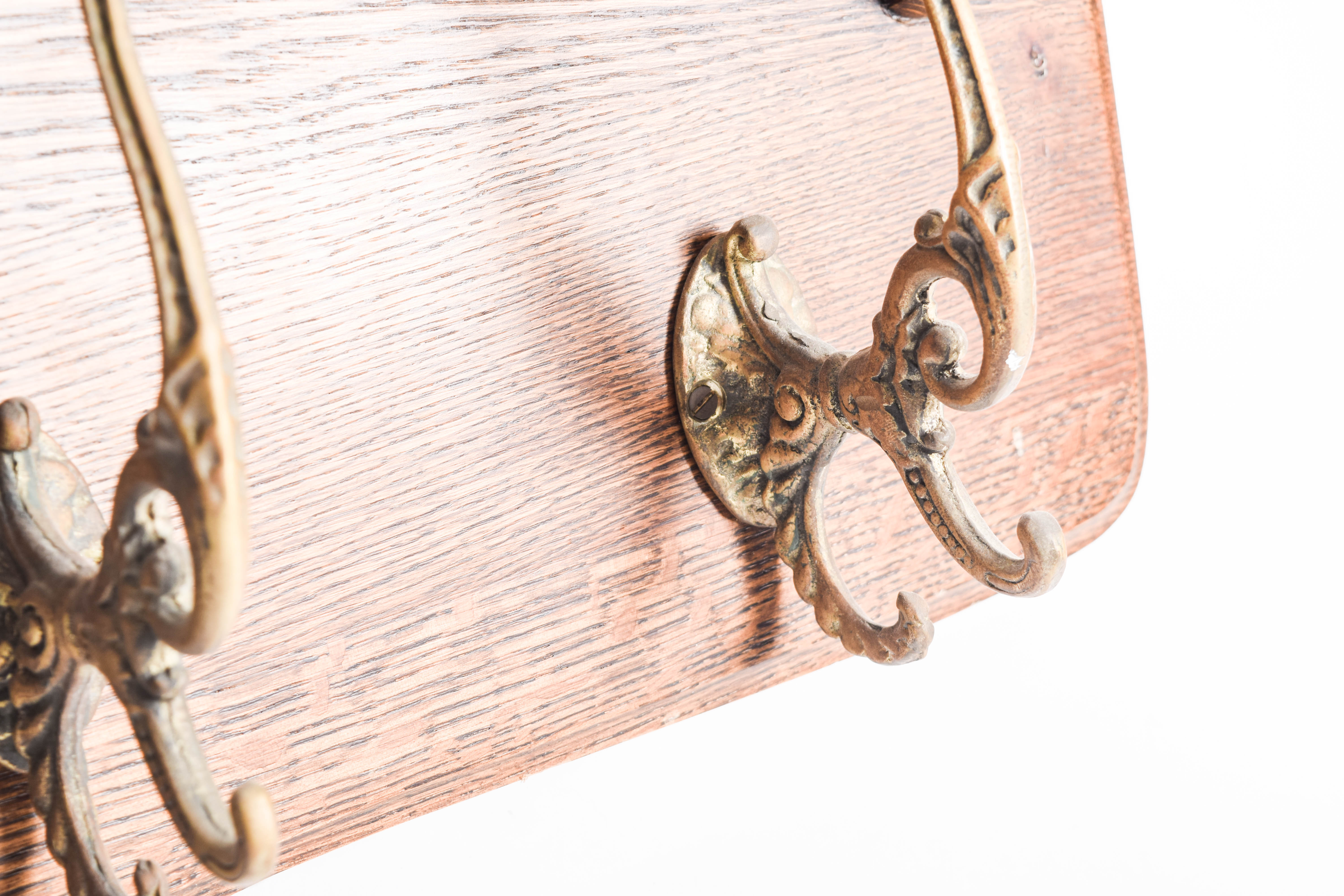 Oak Wall Mounted Coat Rack