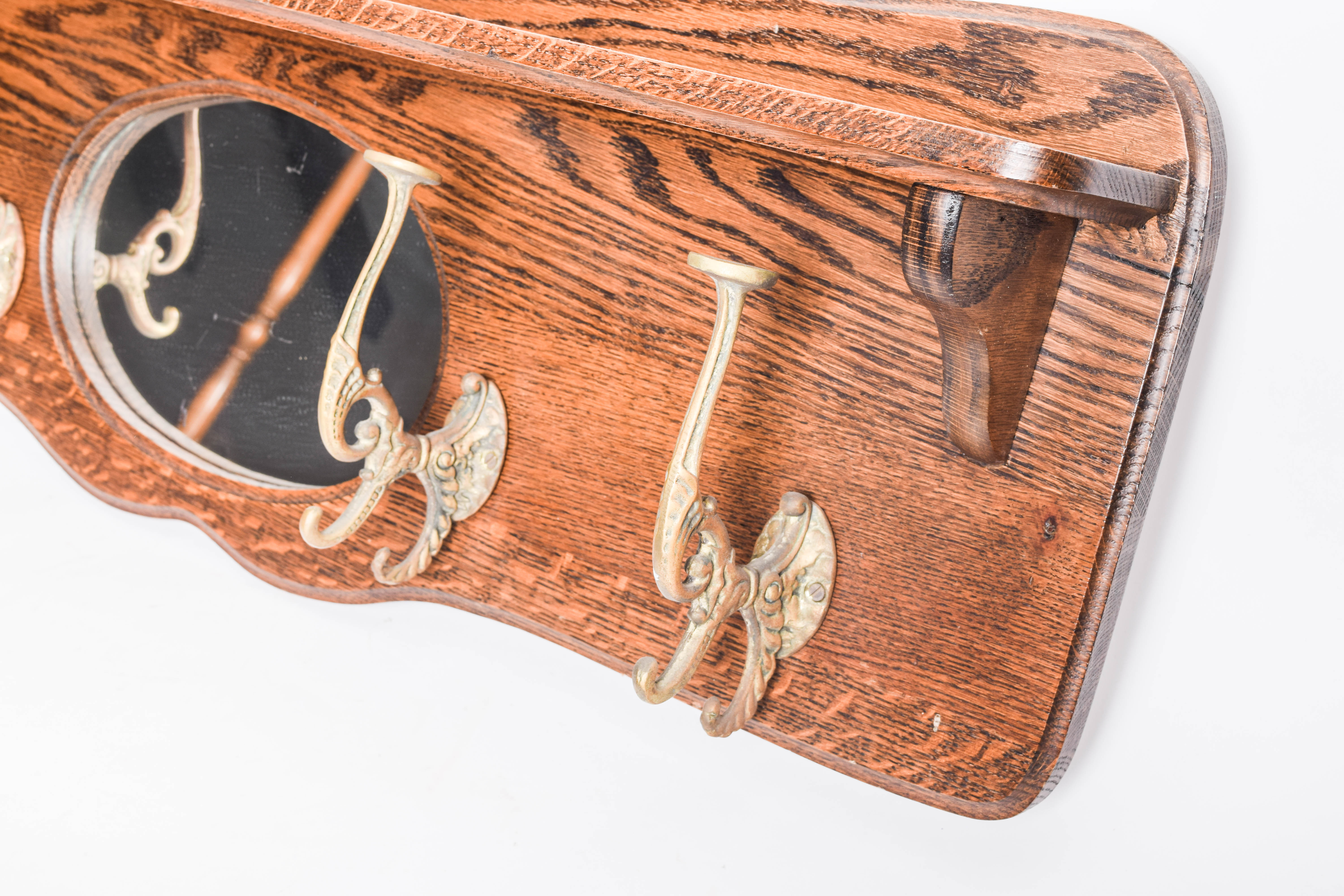 Oak Wall Mounted Coat Rack