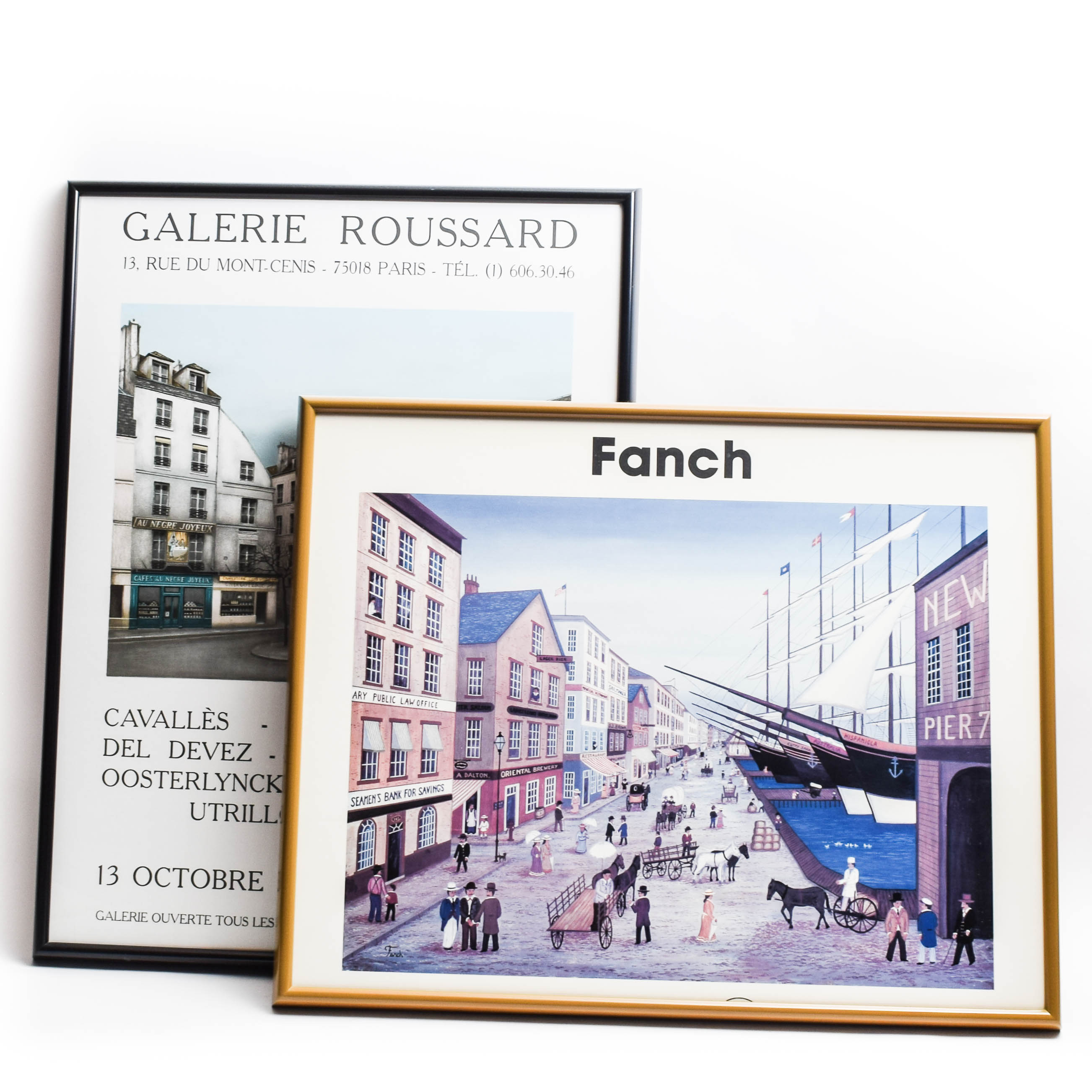 Pair of Vintage Framed European Gallery Offset Lithographs