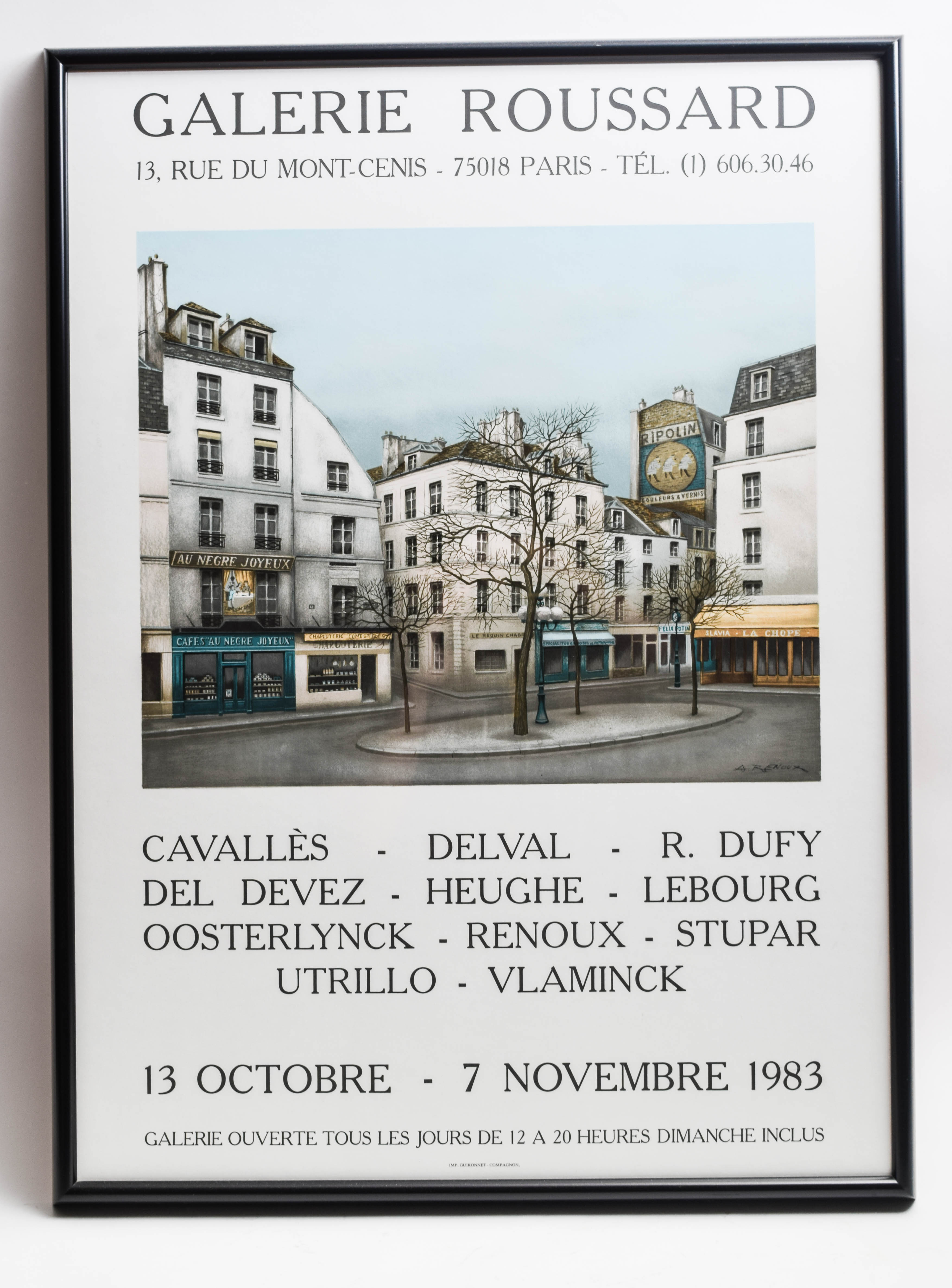 Pair of Vintage Framed European Gallery Offset Lithographs