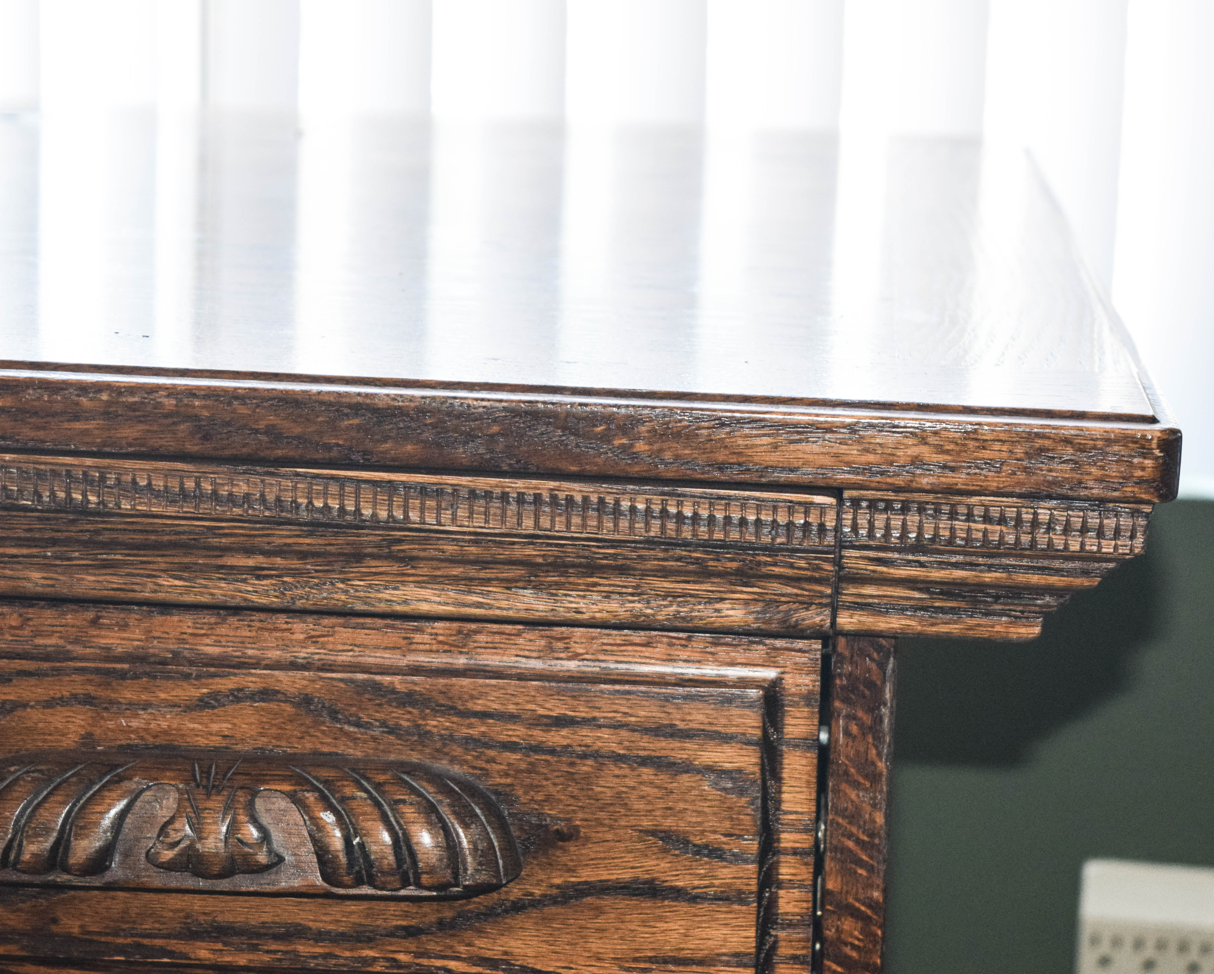 Vintage Oak Double Pedestal Desk