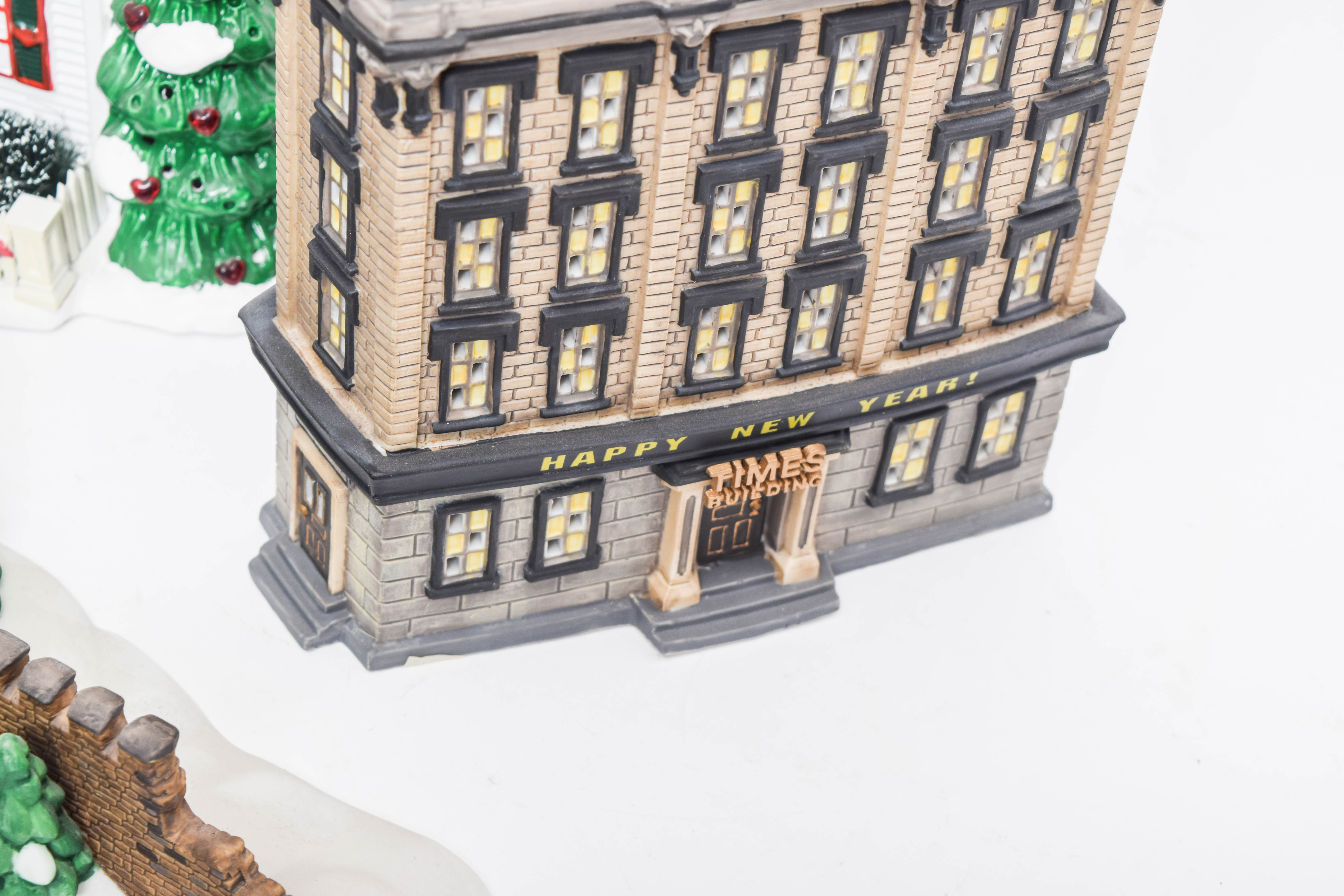 Collection of Department 56 Village Series Ceramic Houses and Village Buildings