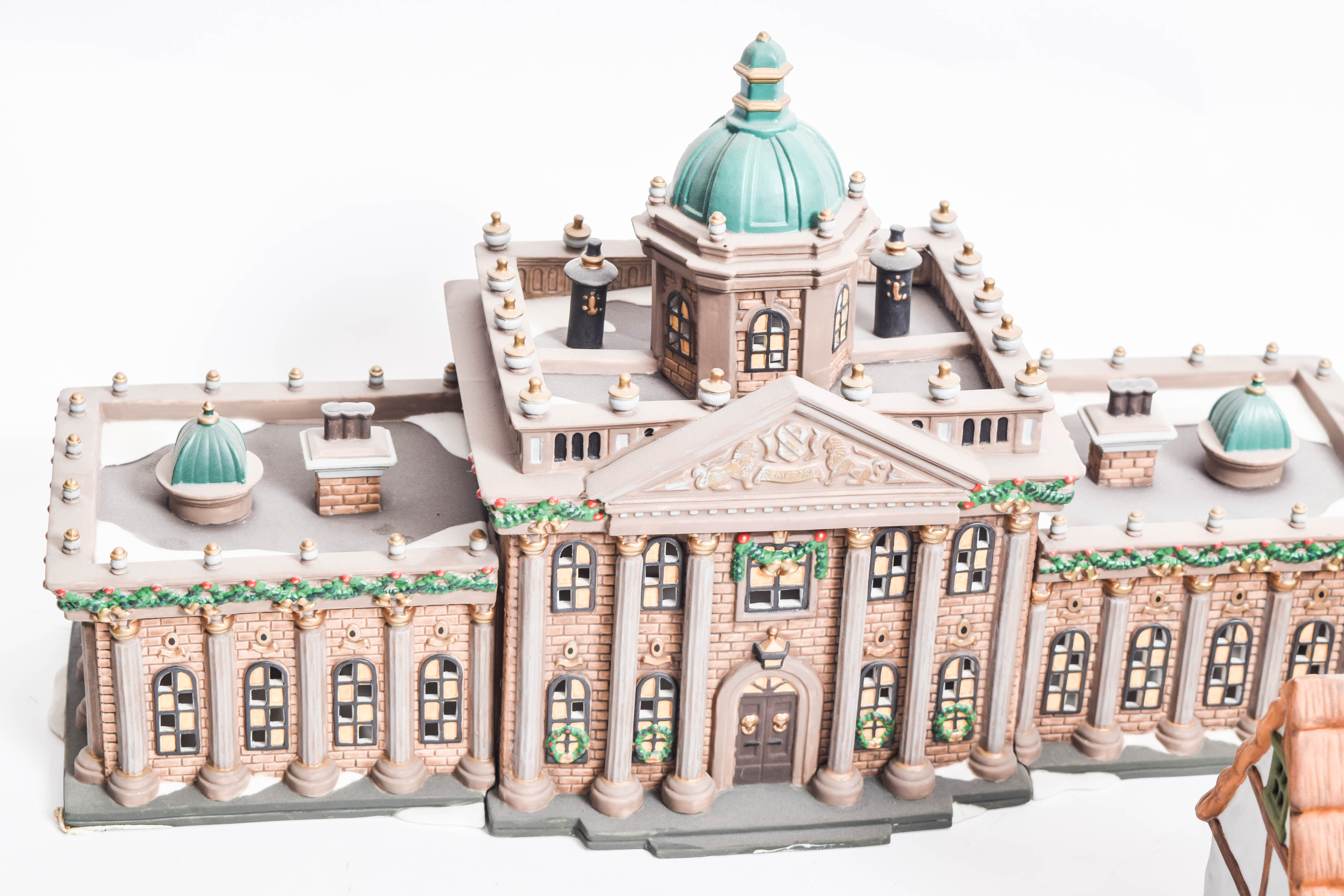 Collection of Department 56 Village Series Ceramic Houses and Village Buildings