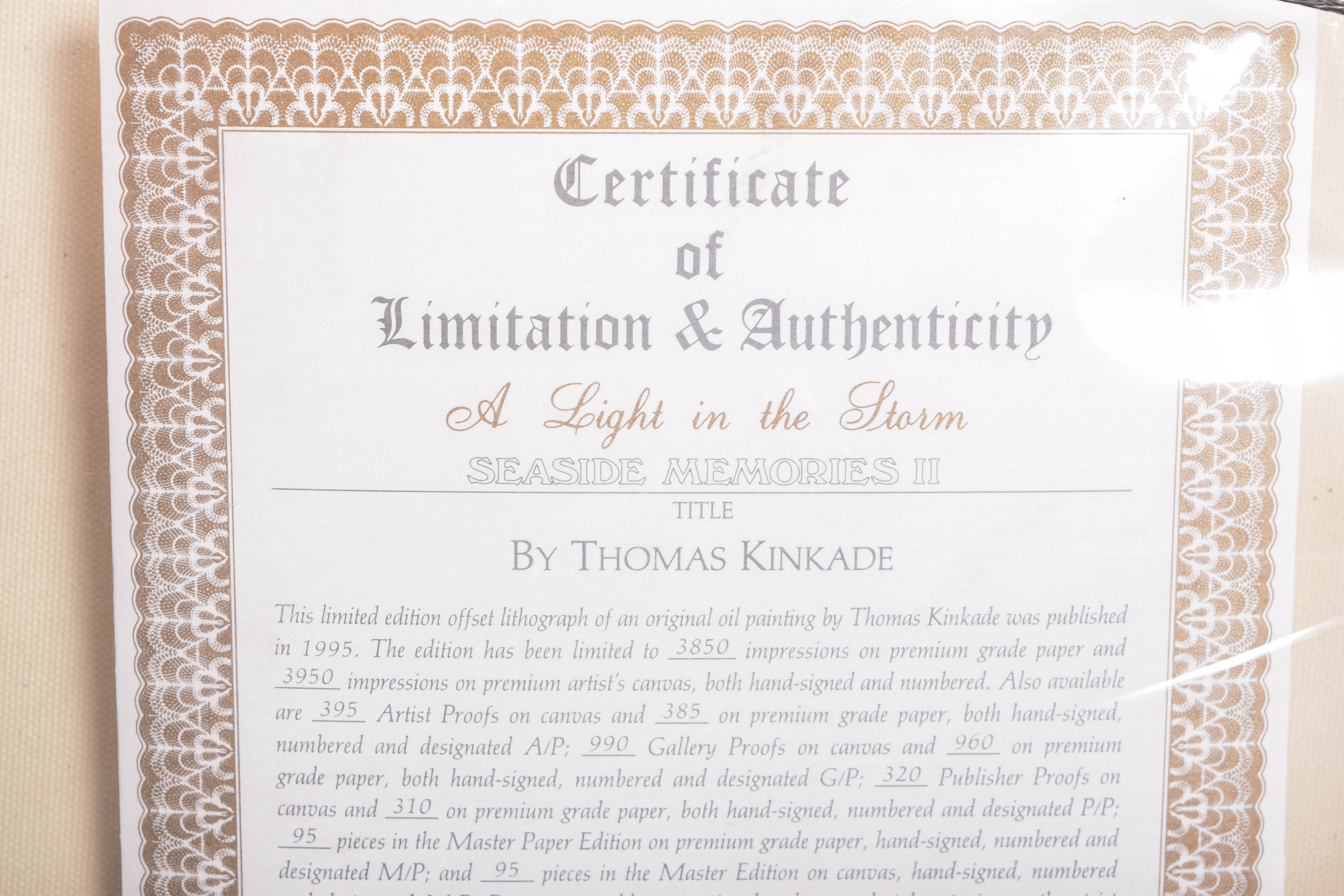 Pair of Framed Limited Edition Offset Lithographs on Canvas After Thomas Kinkade