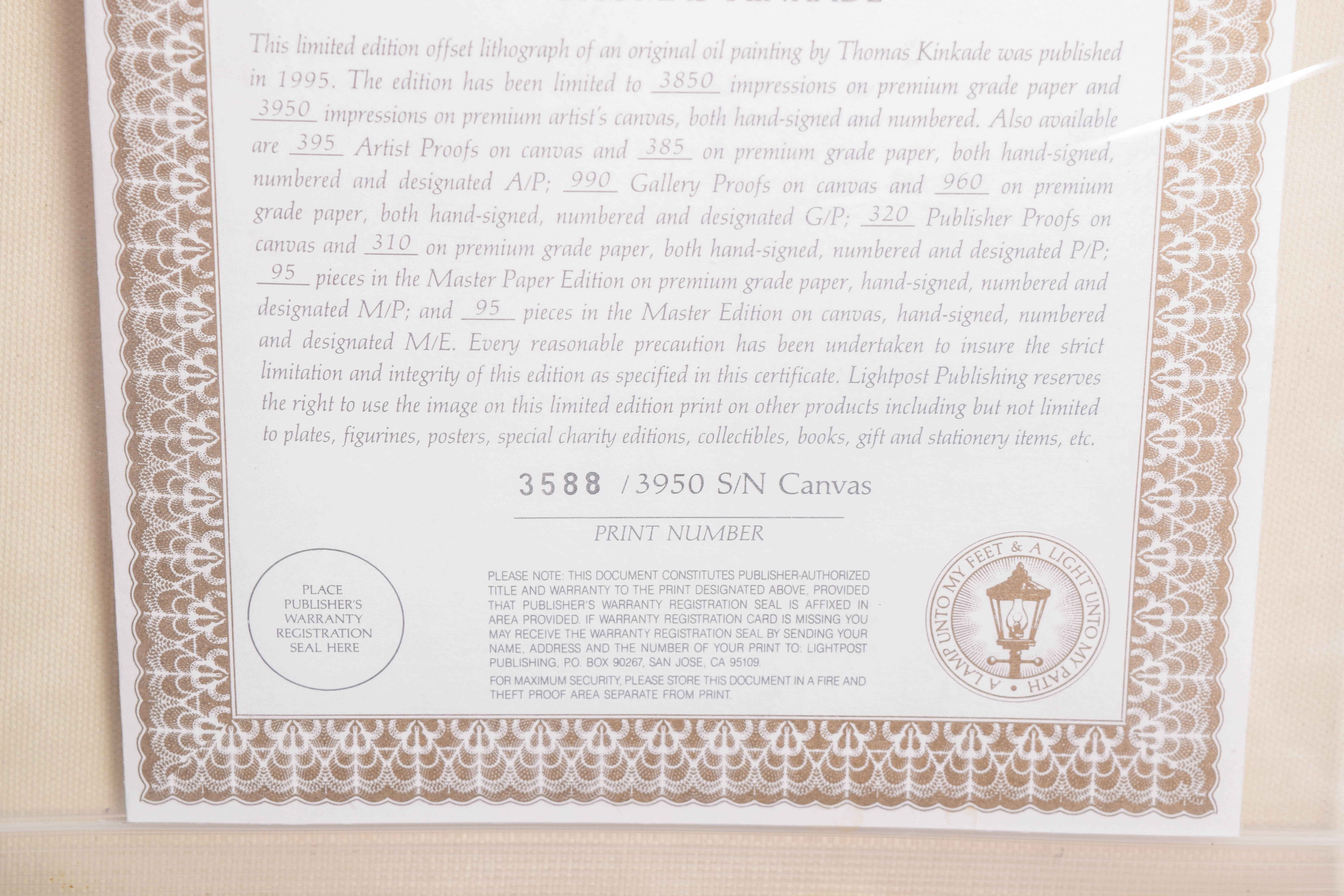 Pair of Framed Limited Edition Offset Lithographs on Canvas After Thomas Kinkade