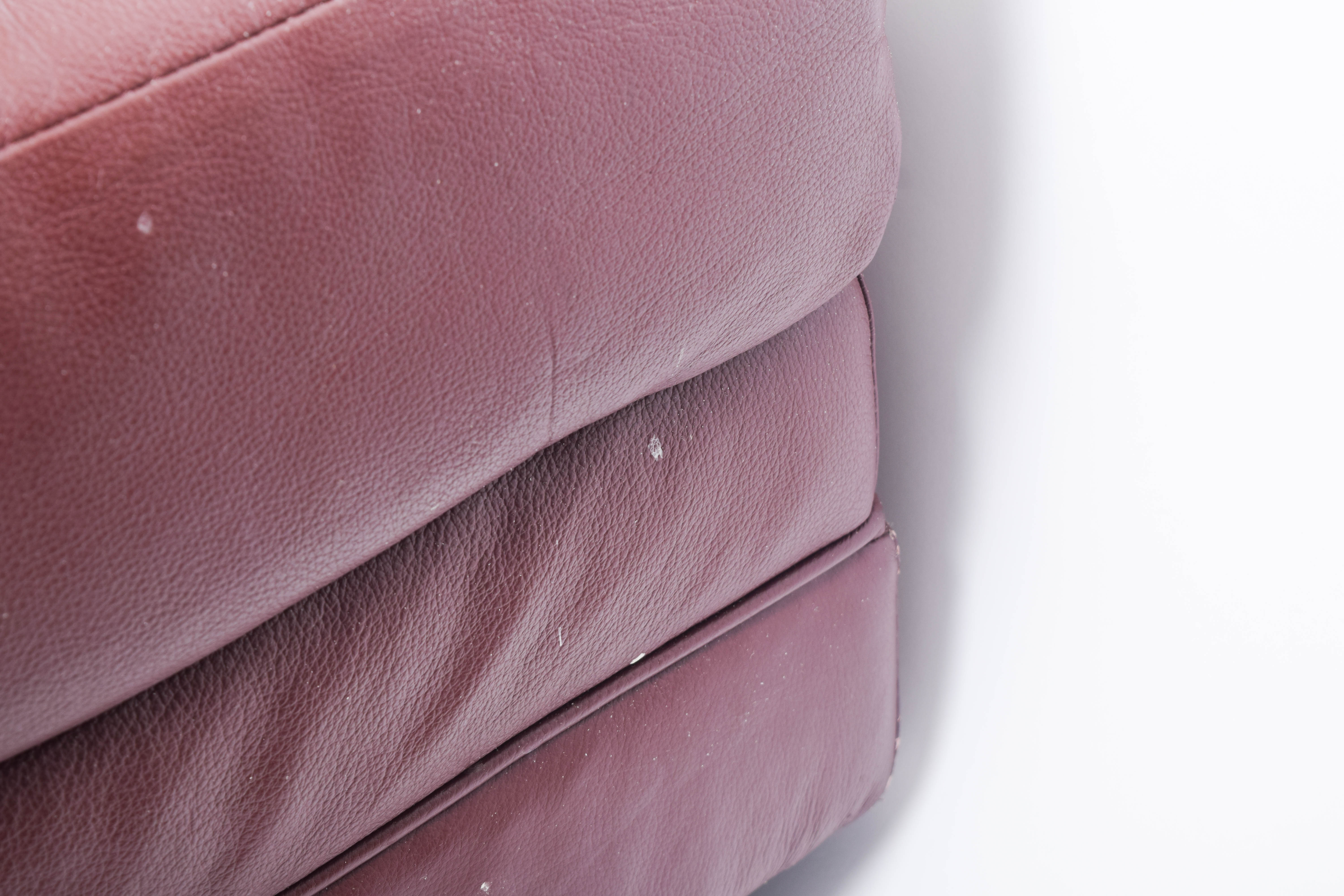 Red Faux Leather Ottoman on Wheels