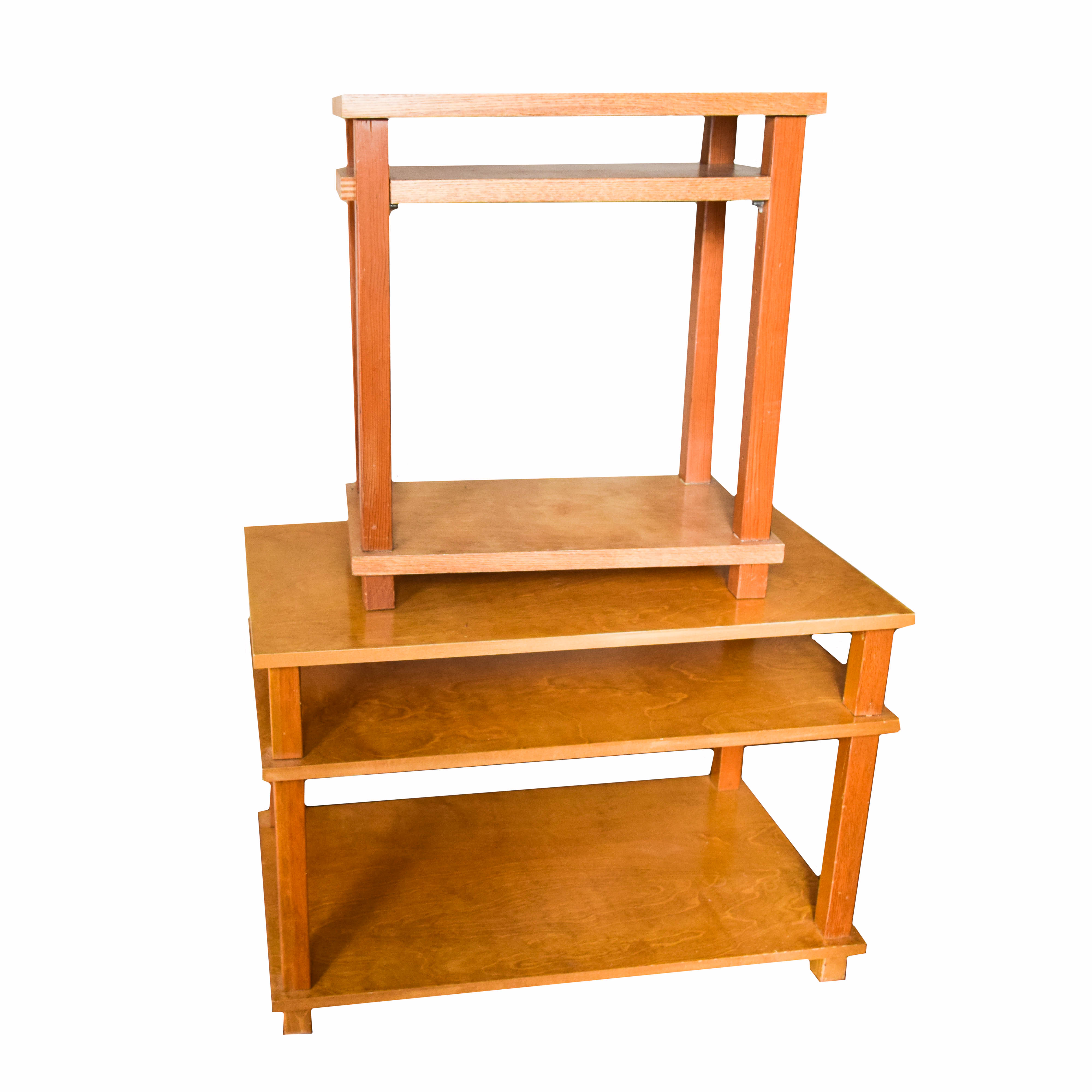 Pair of Wooden Side Tables in Graduated Sizes