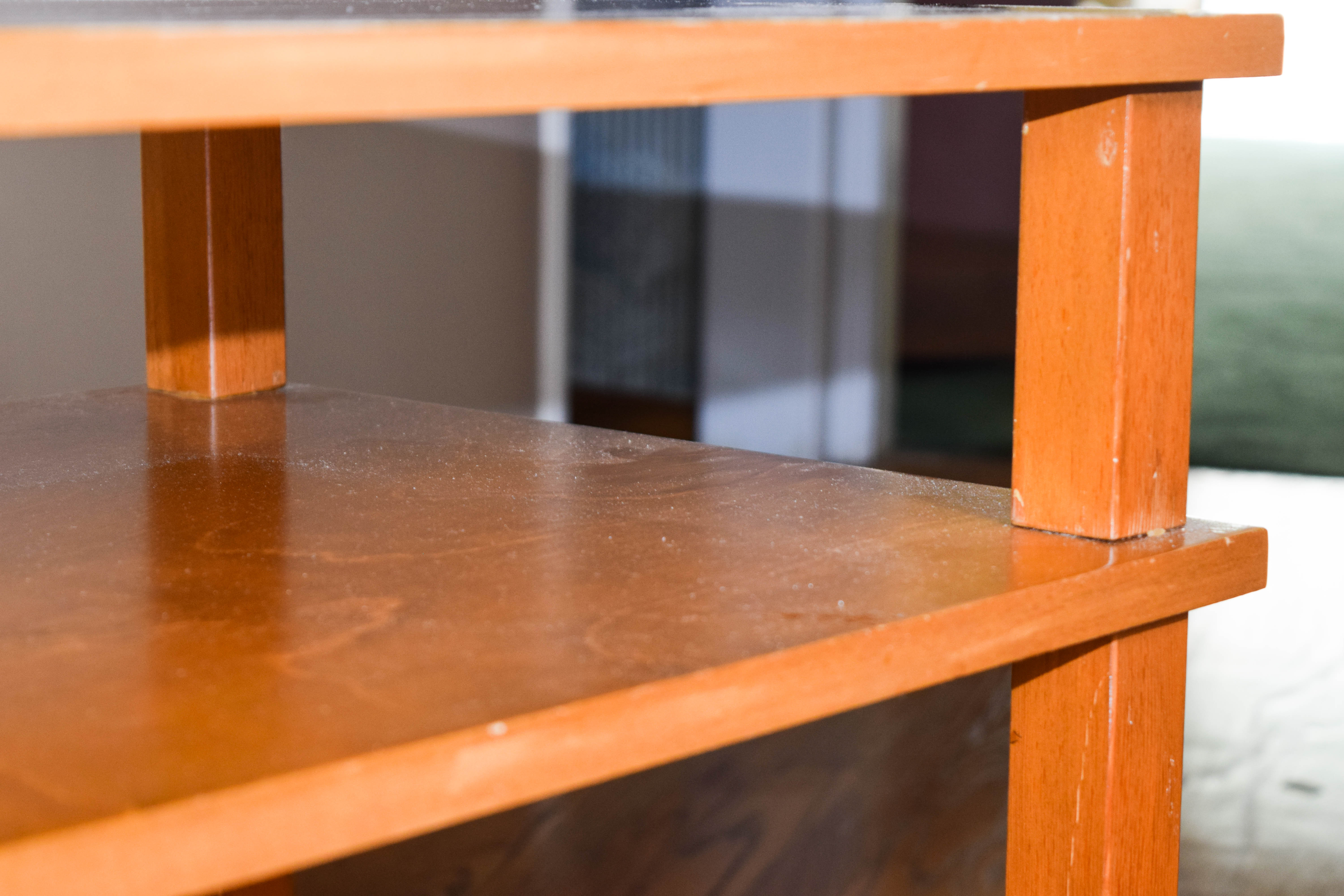 Pair of Wooden Side Tables in Graduated Sizes