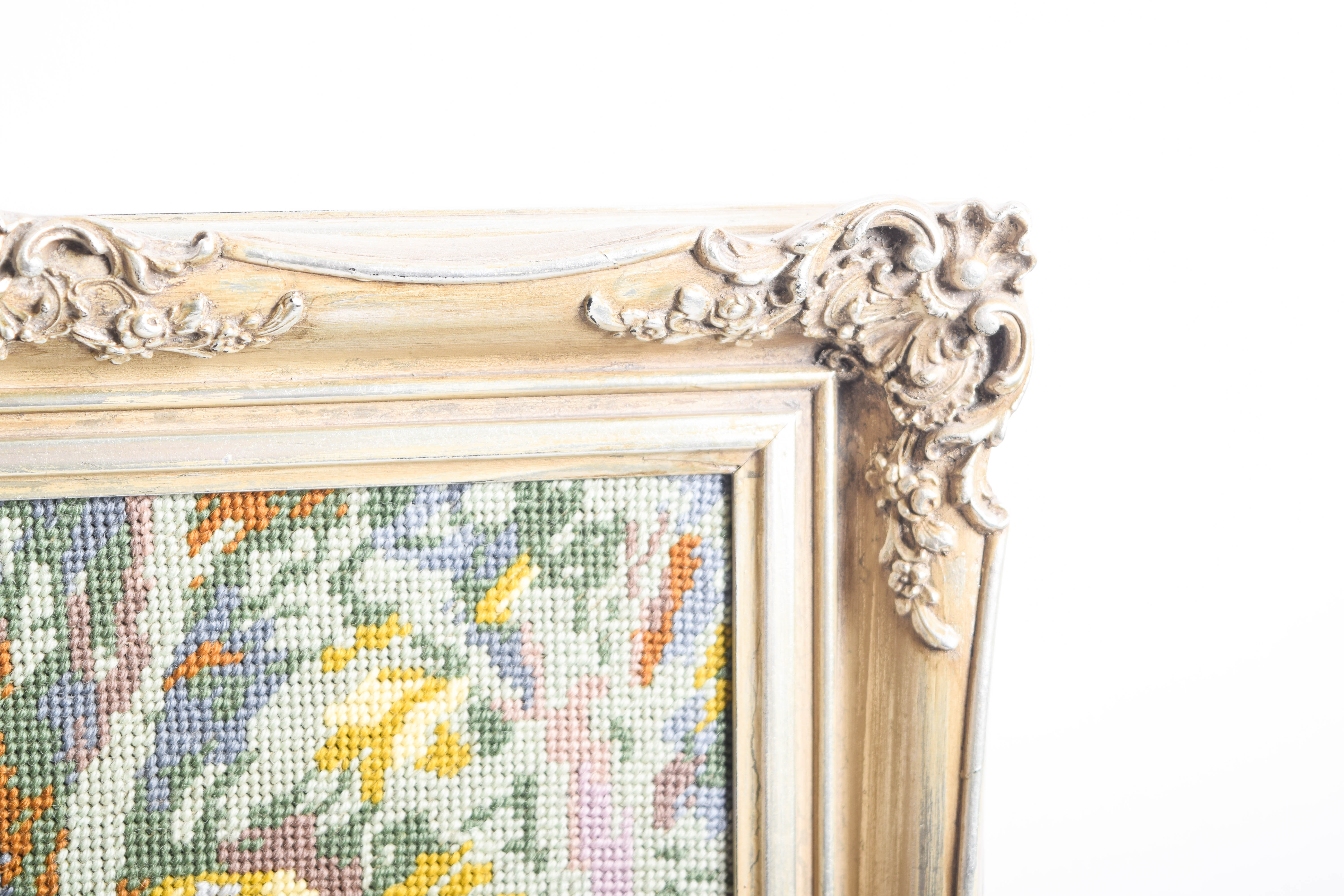 Framed Needlepoint of a Dancing Couple