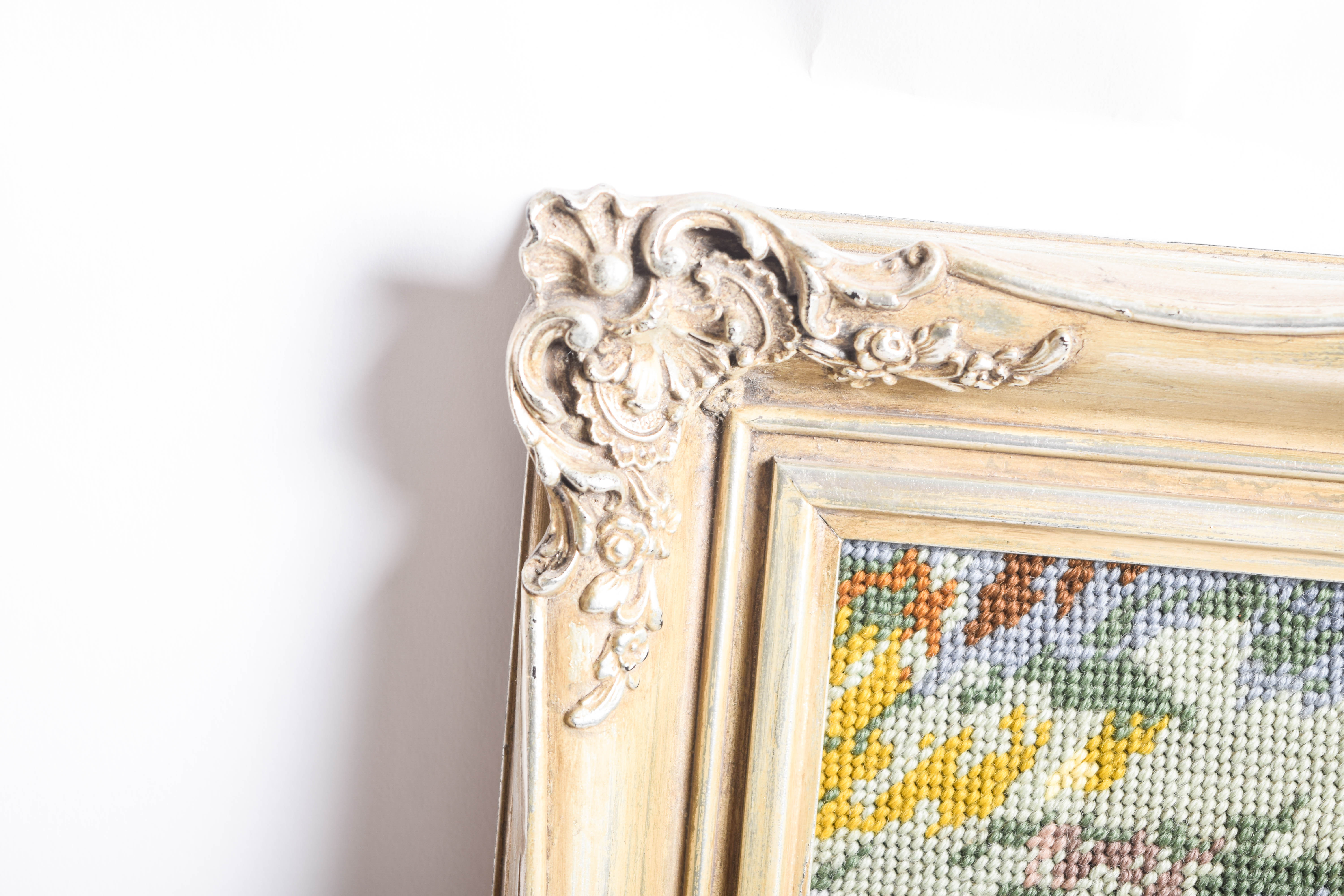 Framed Needlepoint of a Dancing Couple