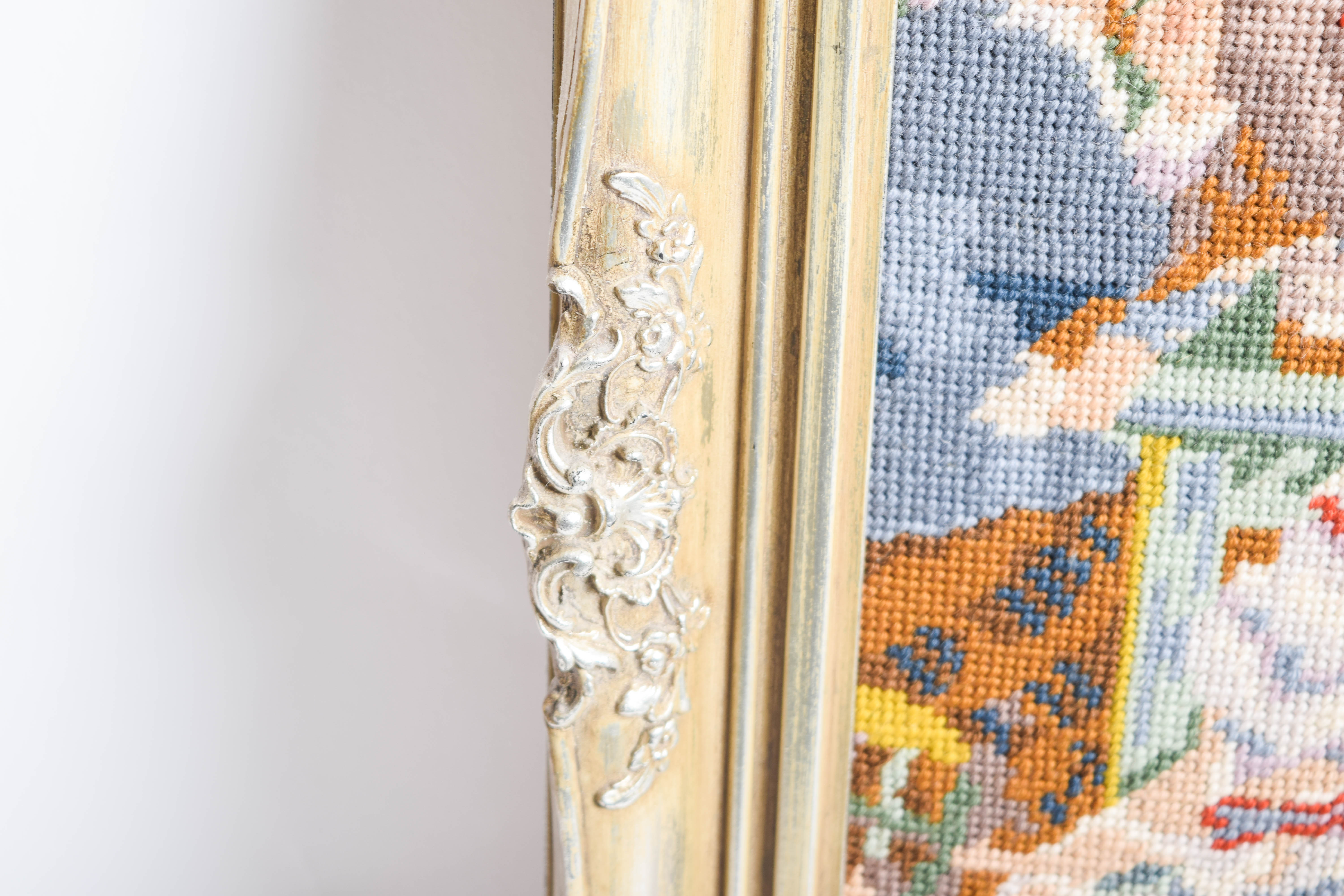 Framed Needlepoint of a Dancing Couple