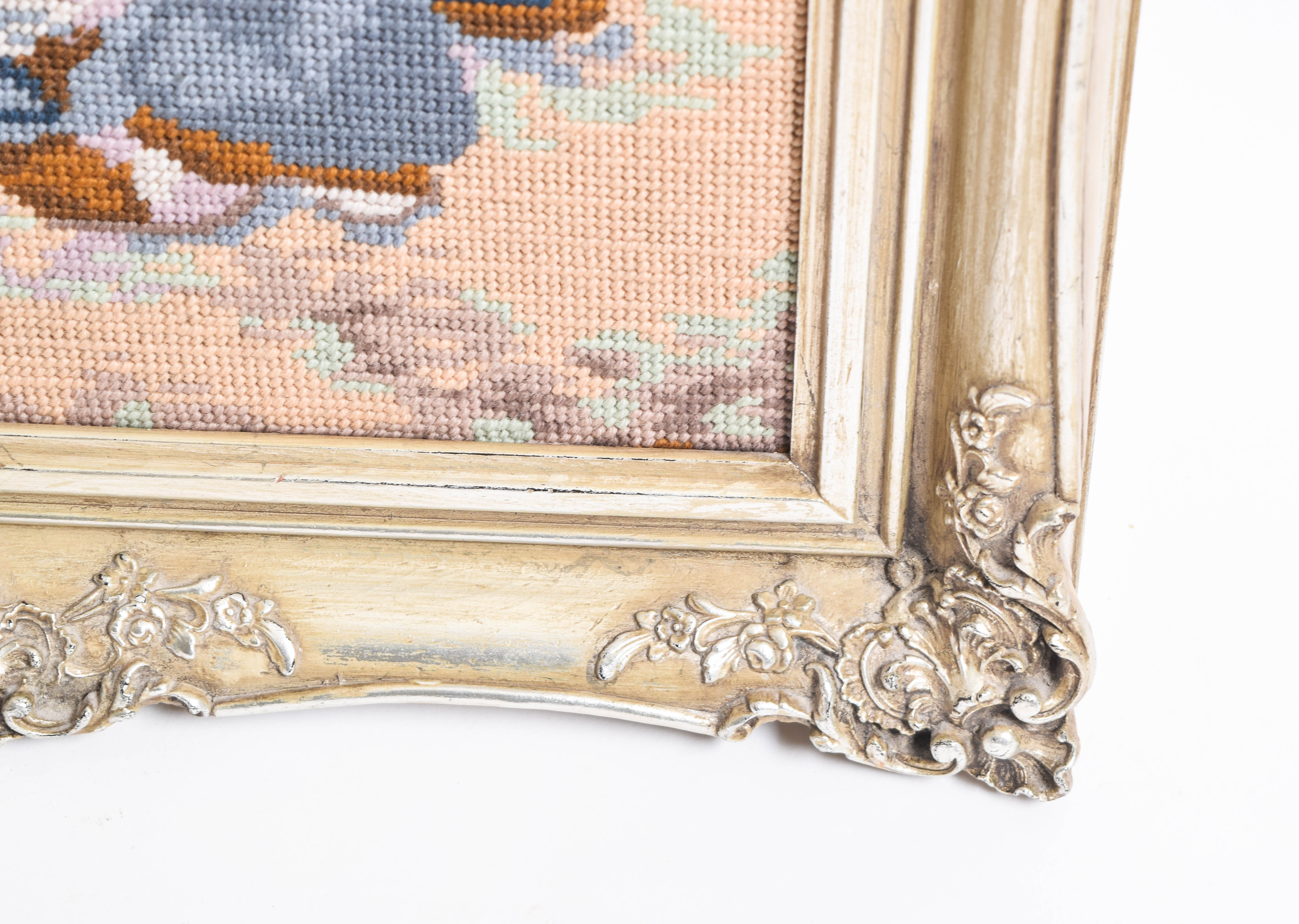 Framed Needlepoint of a Dancing Couple