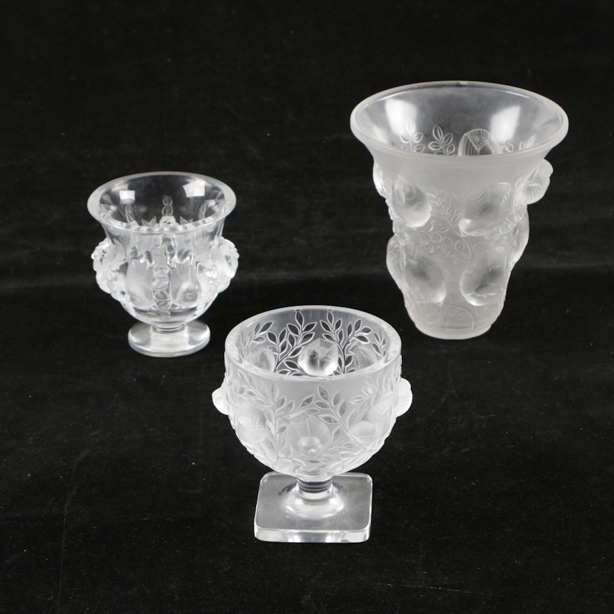Lalique France Crystal Vases