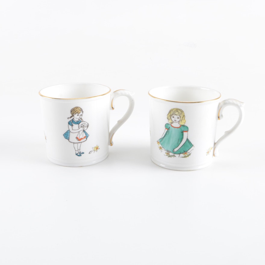 Pair of Royal Worcester China Mugs