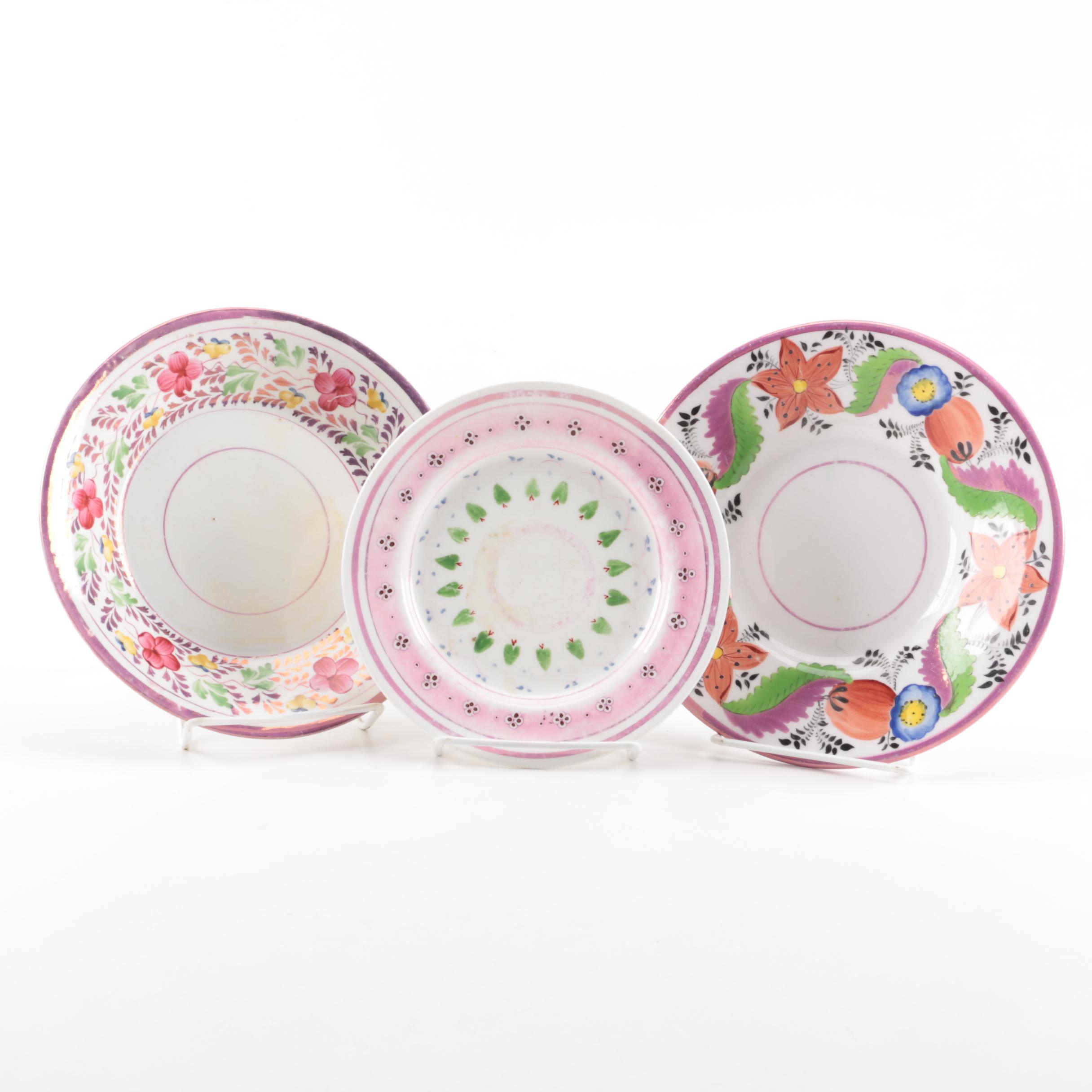 Antique English Lustreware Plates