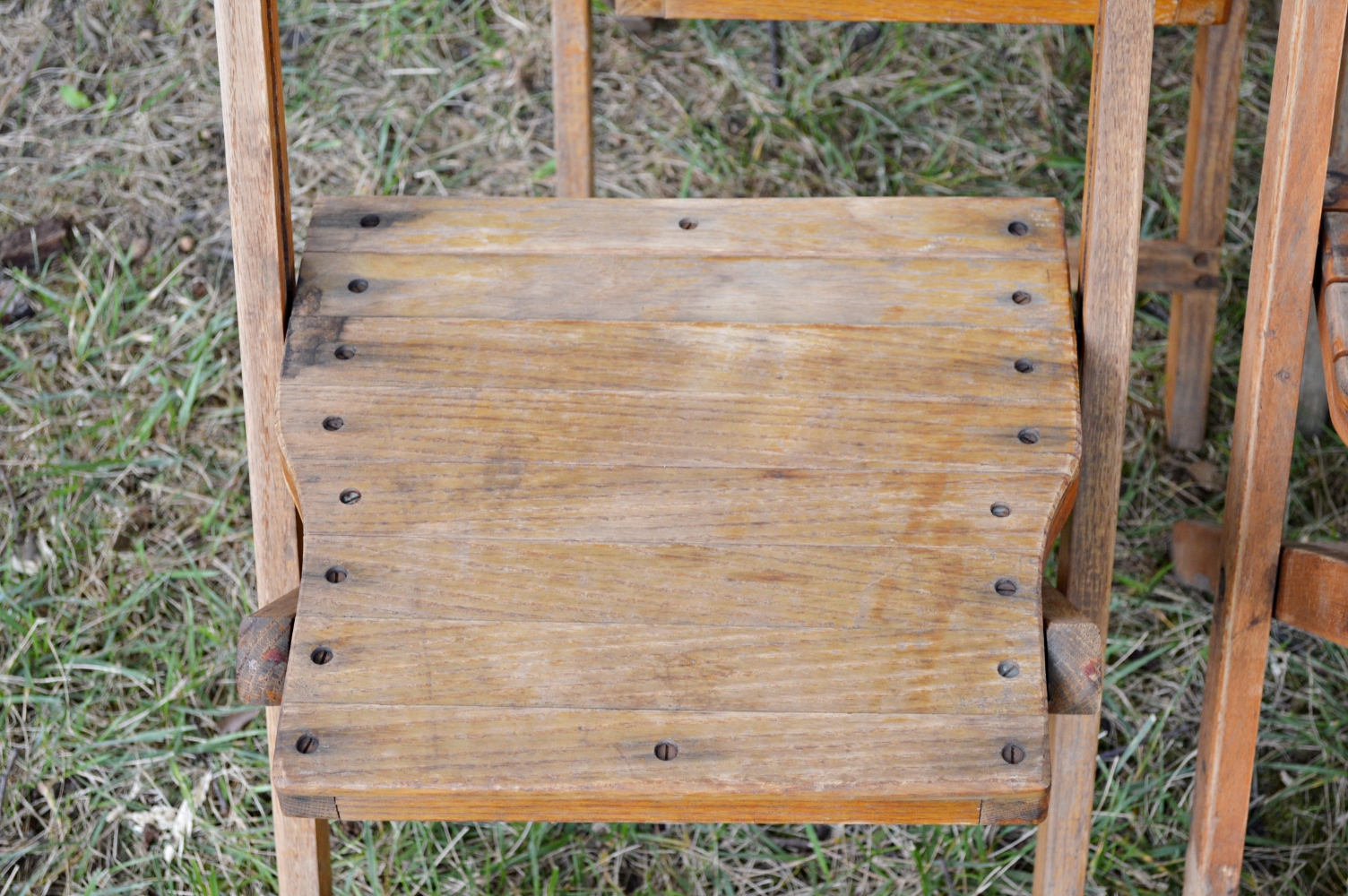 Vintage Snyder Chair Company Wooden Folding Chairs