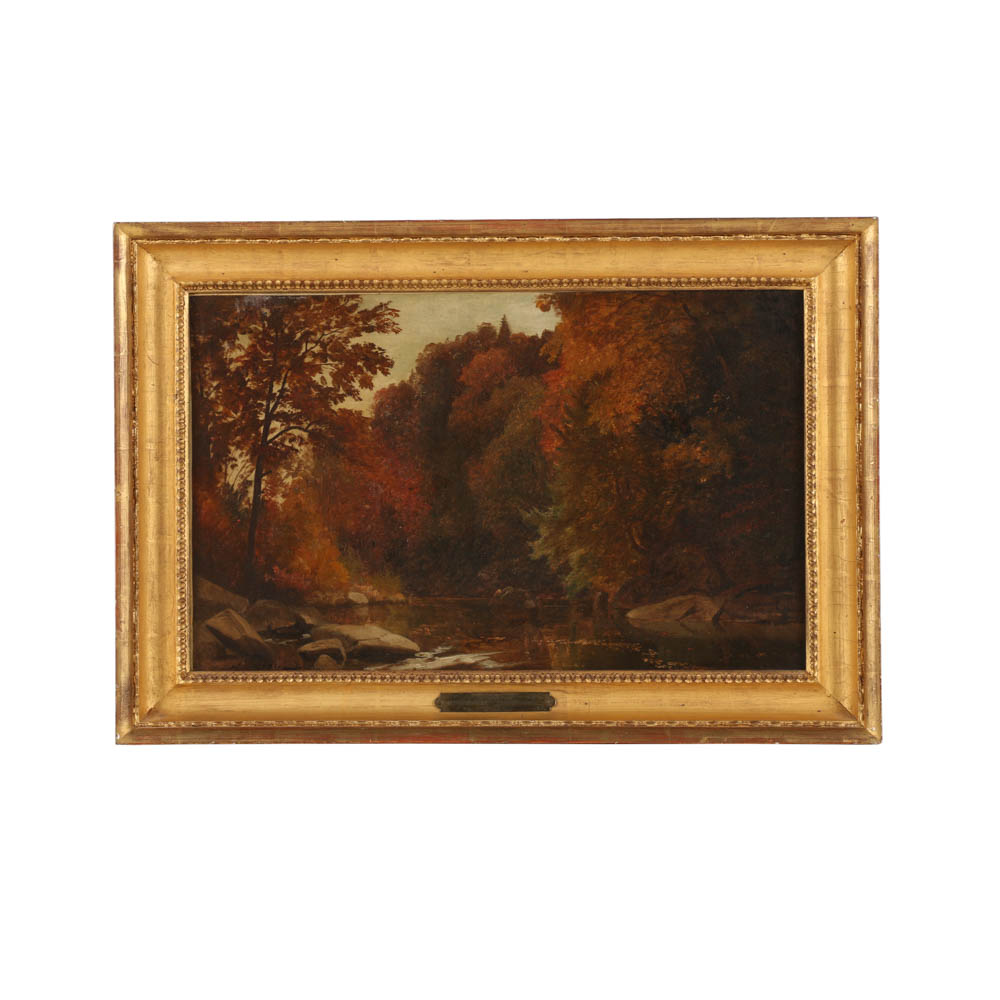 William Trost Richards Oil Painting on Canvas “October on Chester County”