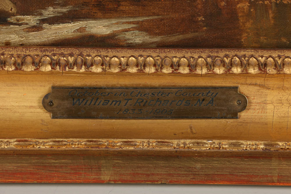 William Trost Richards Oil Painting on Canvas “October on Chester County”