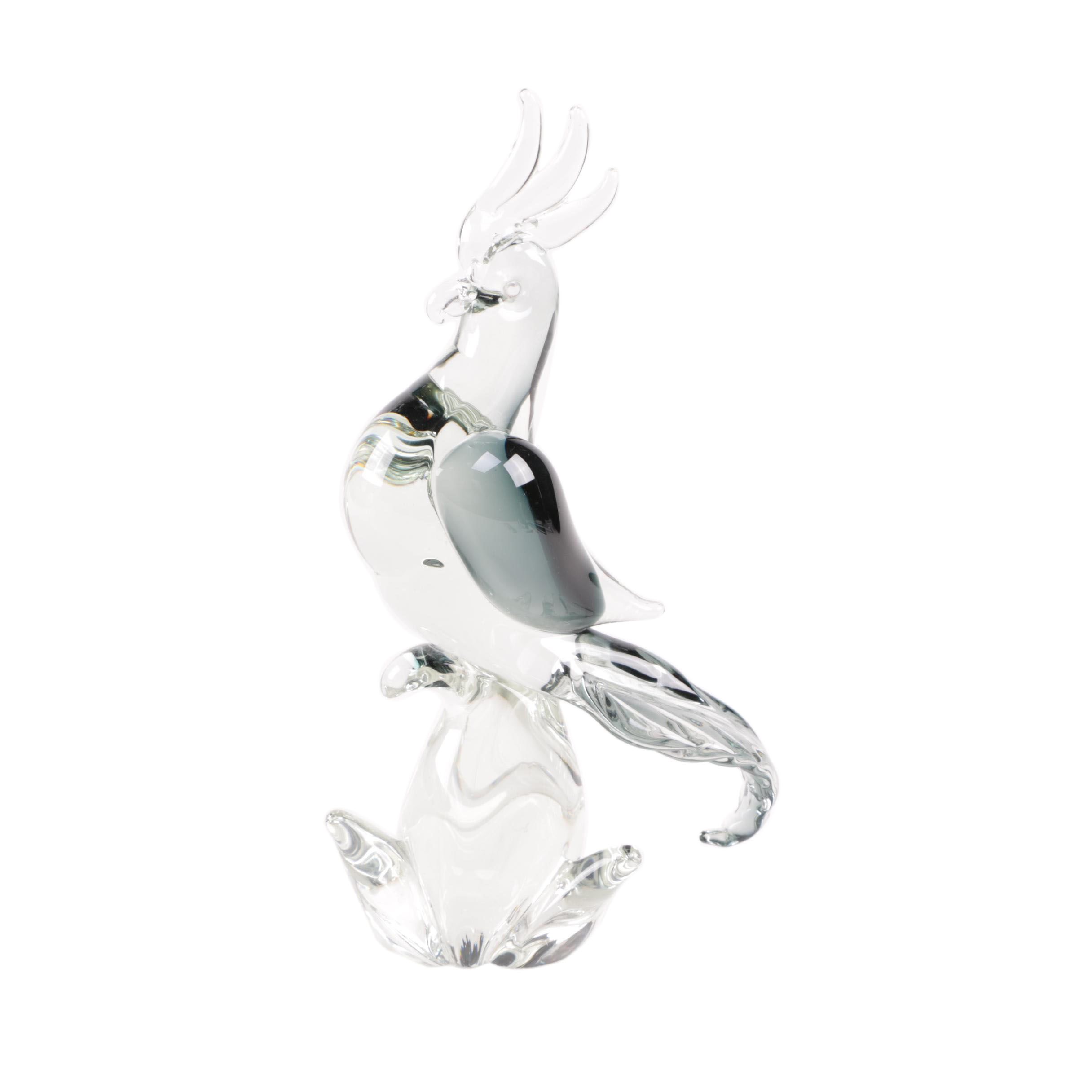 Art Glass Cockatoo Figurine