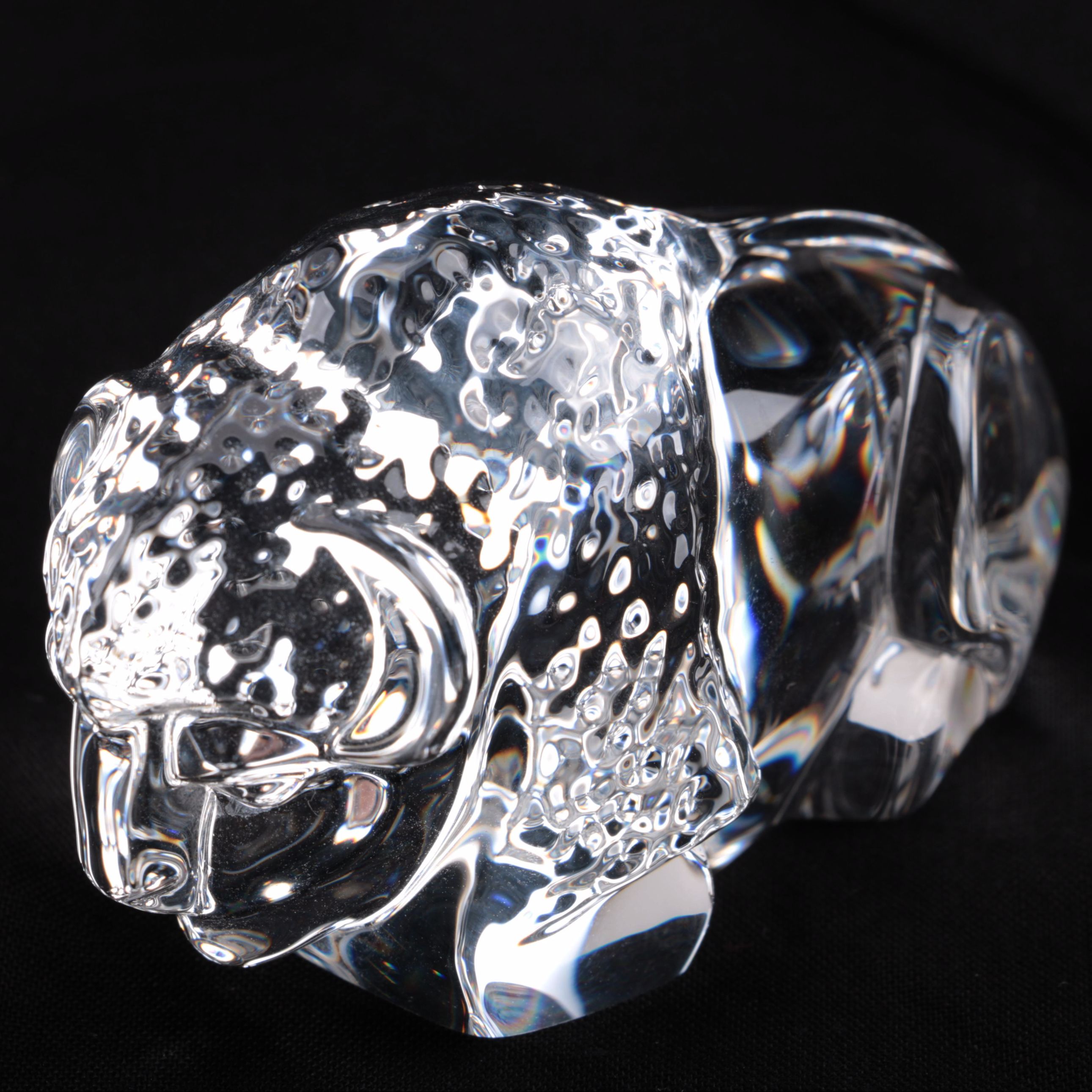 Steuben Limited Edition Crystal "Bison" Hand Cooler