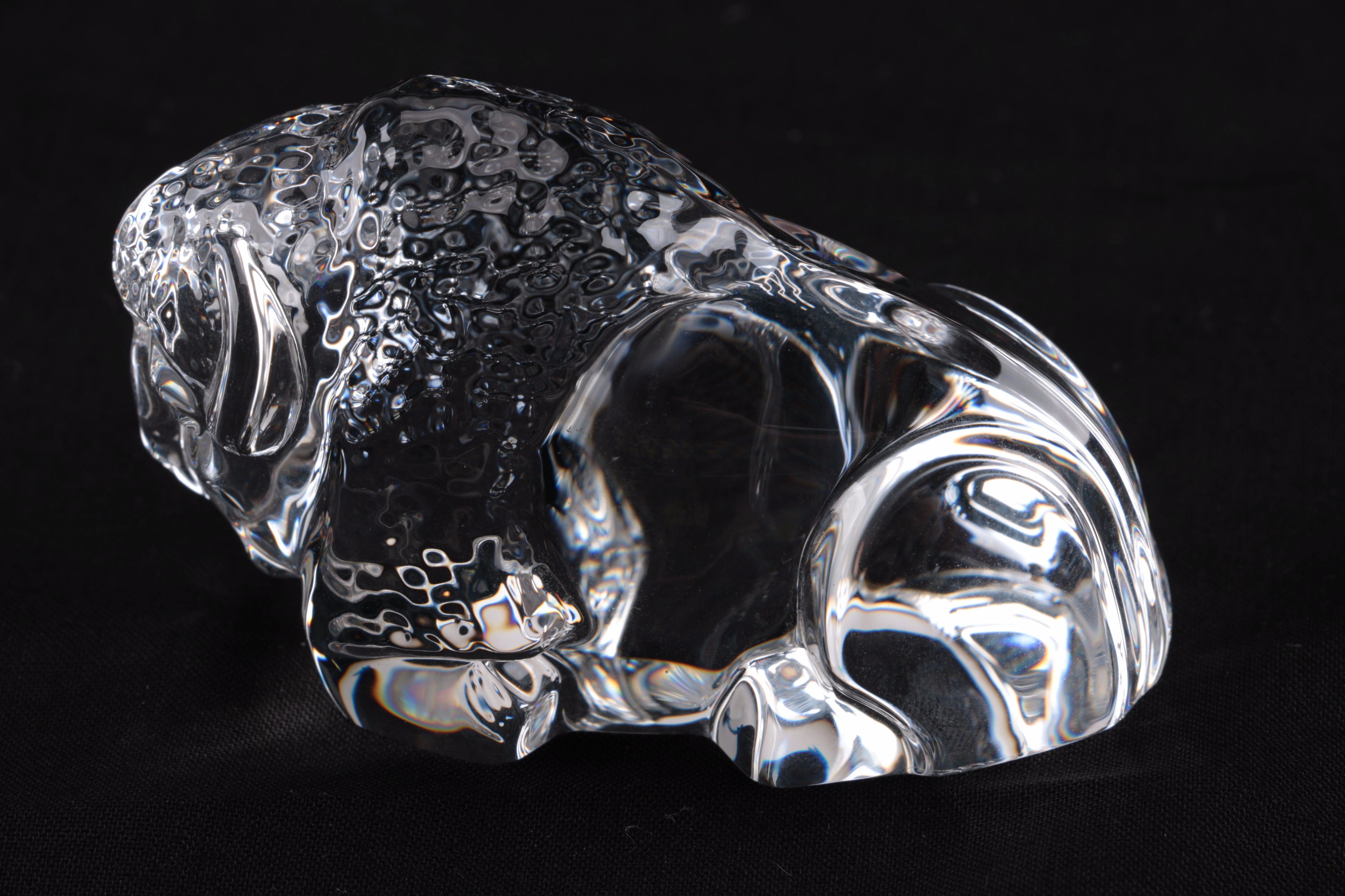 Steuben Limited Edition Crystal "Bison" Hand Cooler