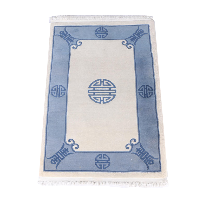 Hand-Knotted Carved Chinese Area Rug