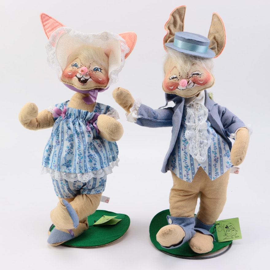 Grandma & Grandpa Bunny Plush Dolls by Annalee