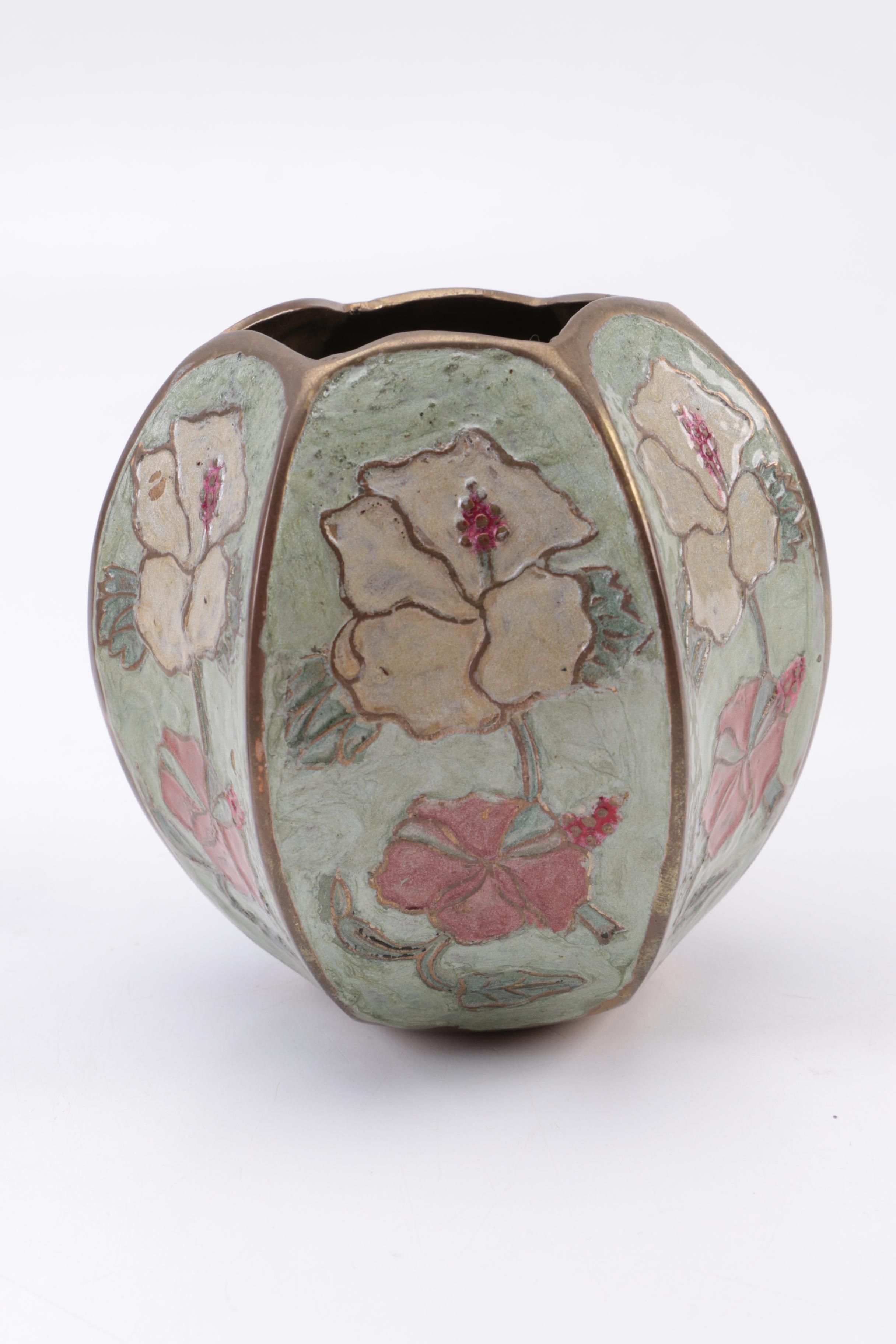 Set of Penco Brass Cloisonné Vases