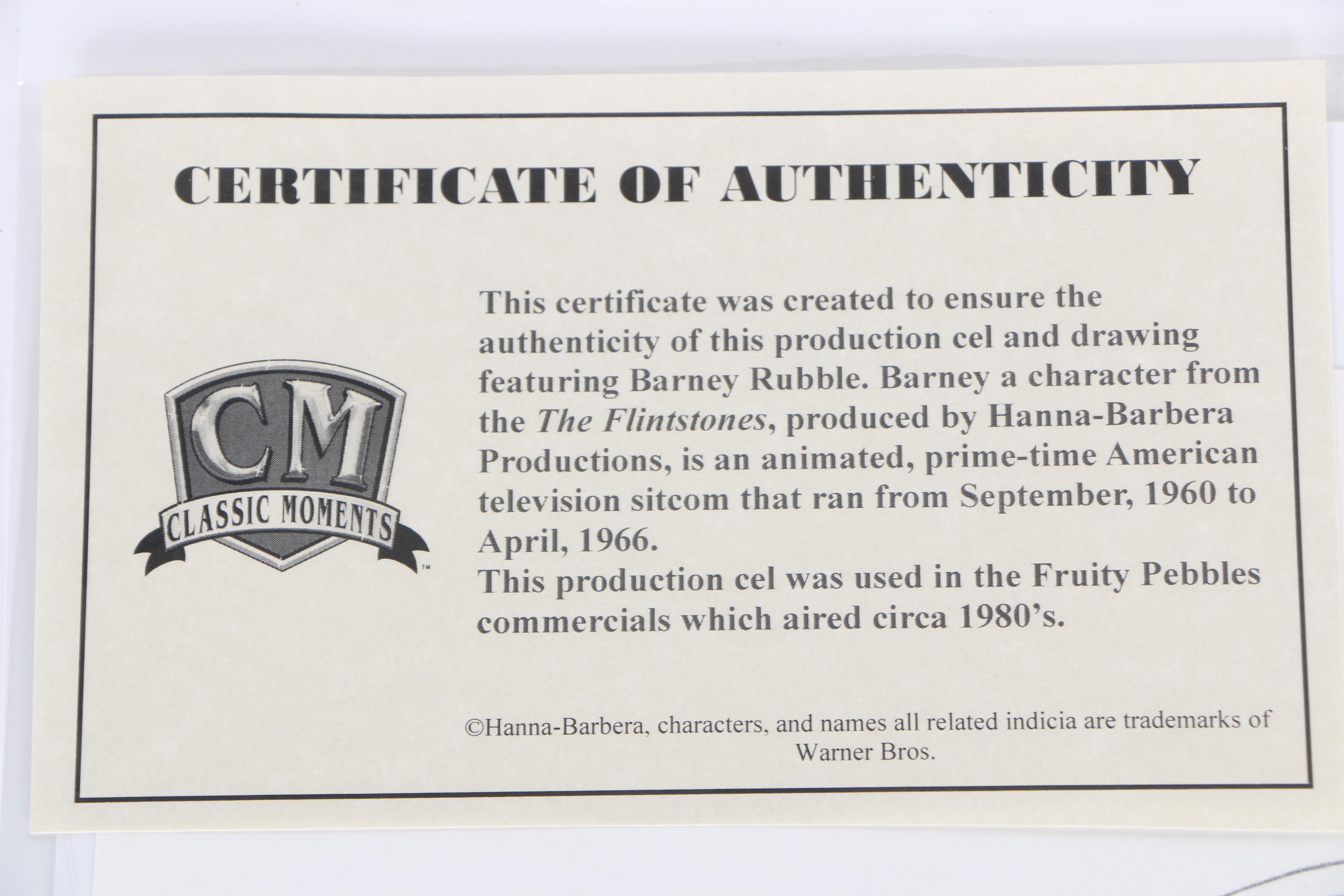 Production Cels Featuring Characters From "The Flintstones"