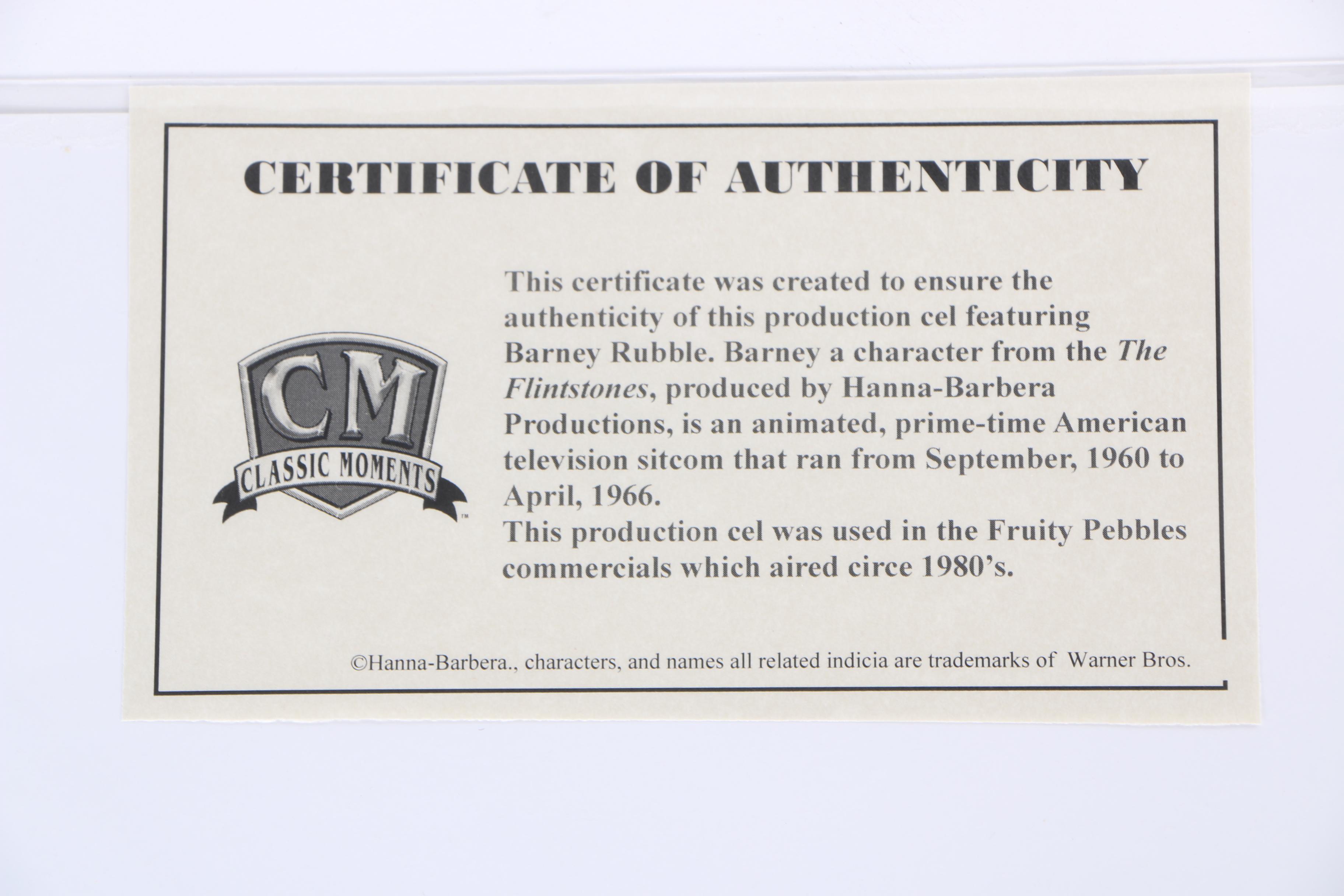 Production Cels Featuring Characters From "The Flintstones"