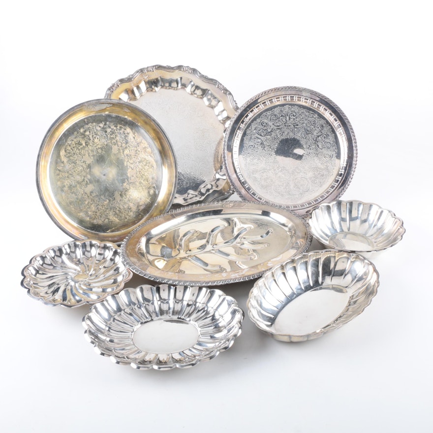 Generous Assortment of Silver Plate Serveware