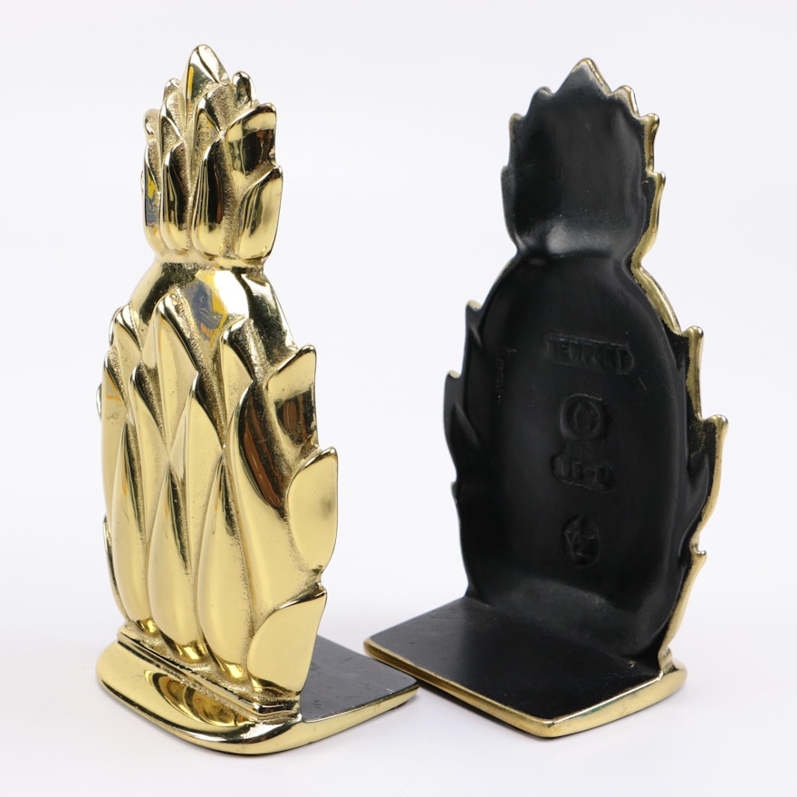 Vintage Newport Brass Pineapple Bookends