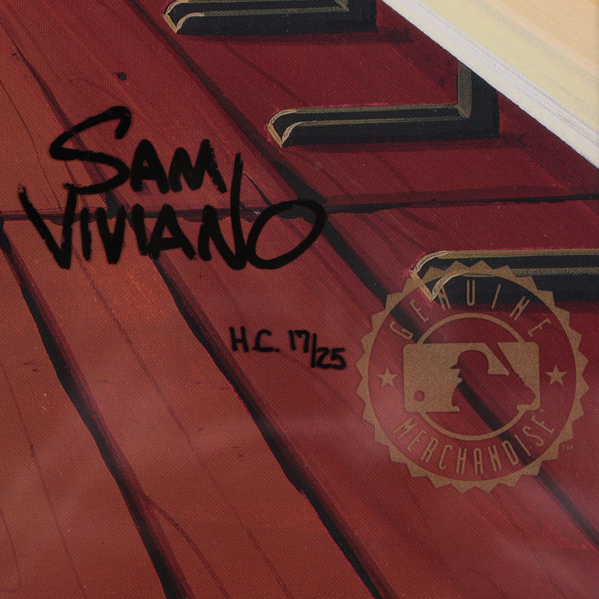 Sam Viviano Limited Edition Hand Painted Cel Autographed by Johnny Bench