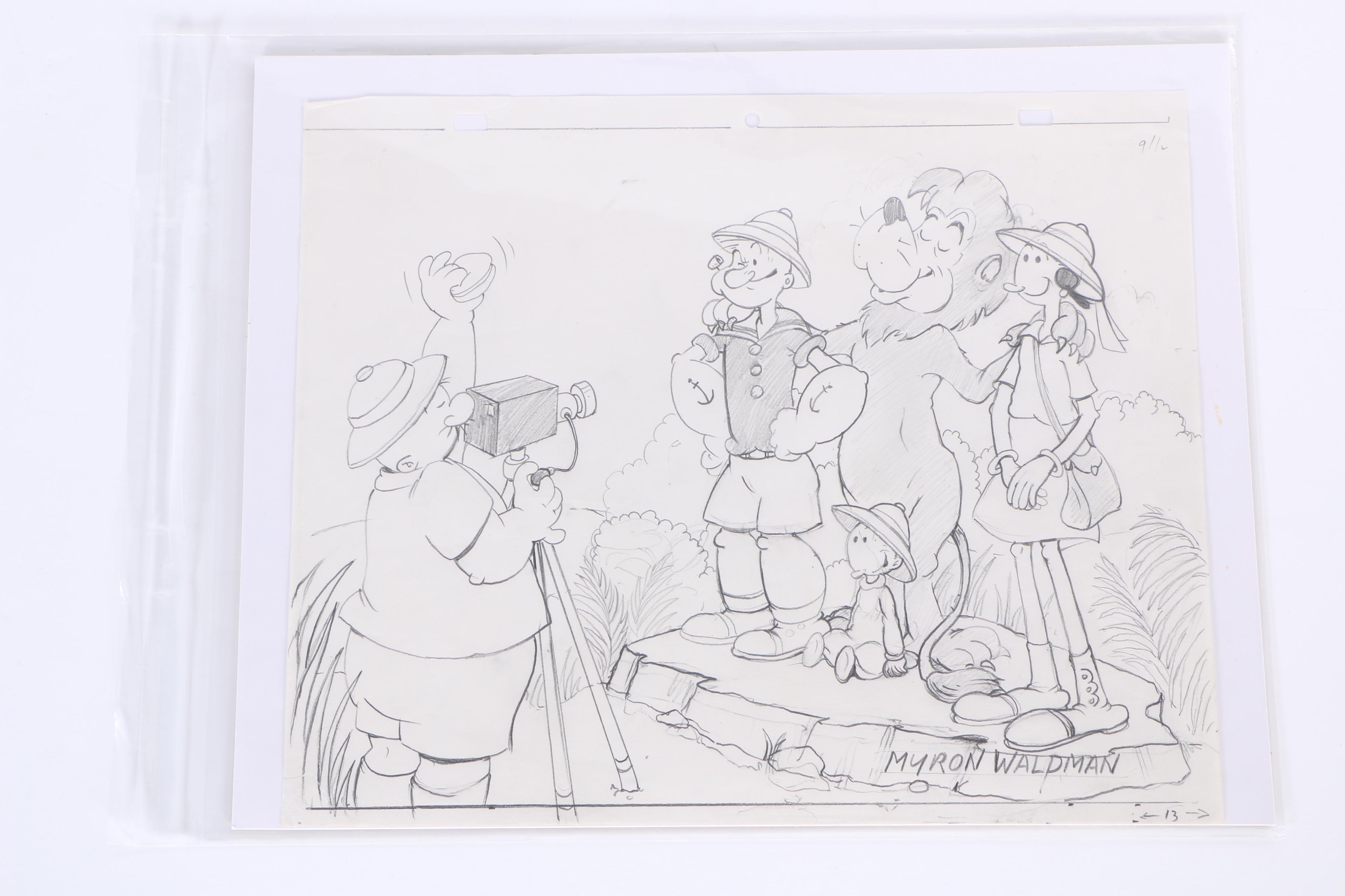 Limited Edition Cels Featuring Characters from "Popeye"