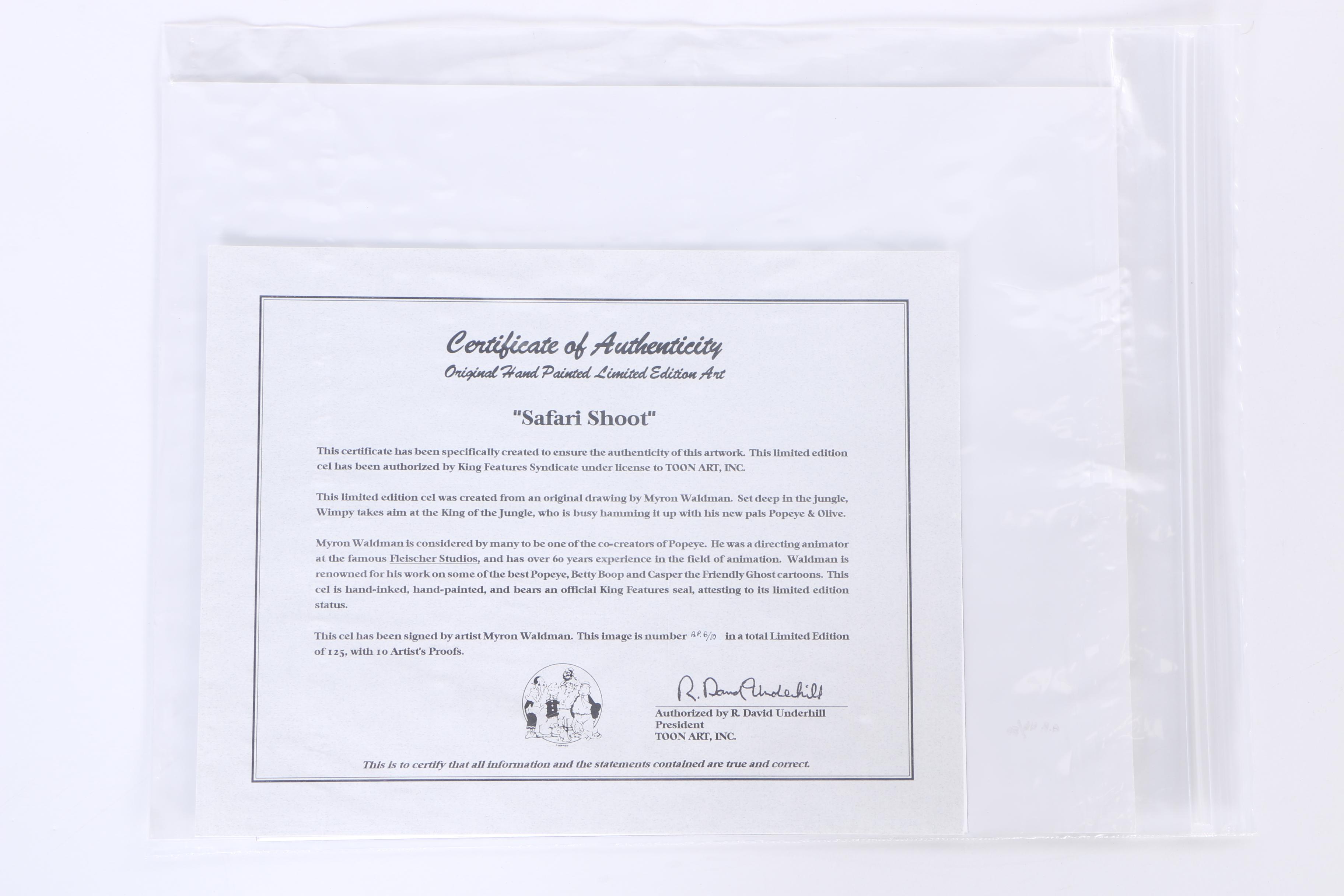 Limited Edition Cels Featuring Characters from "Popeye"