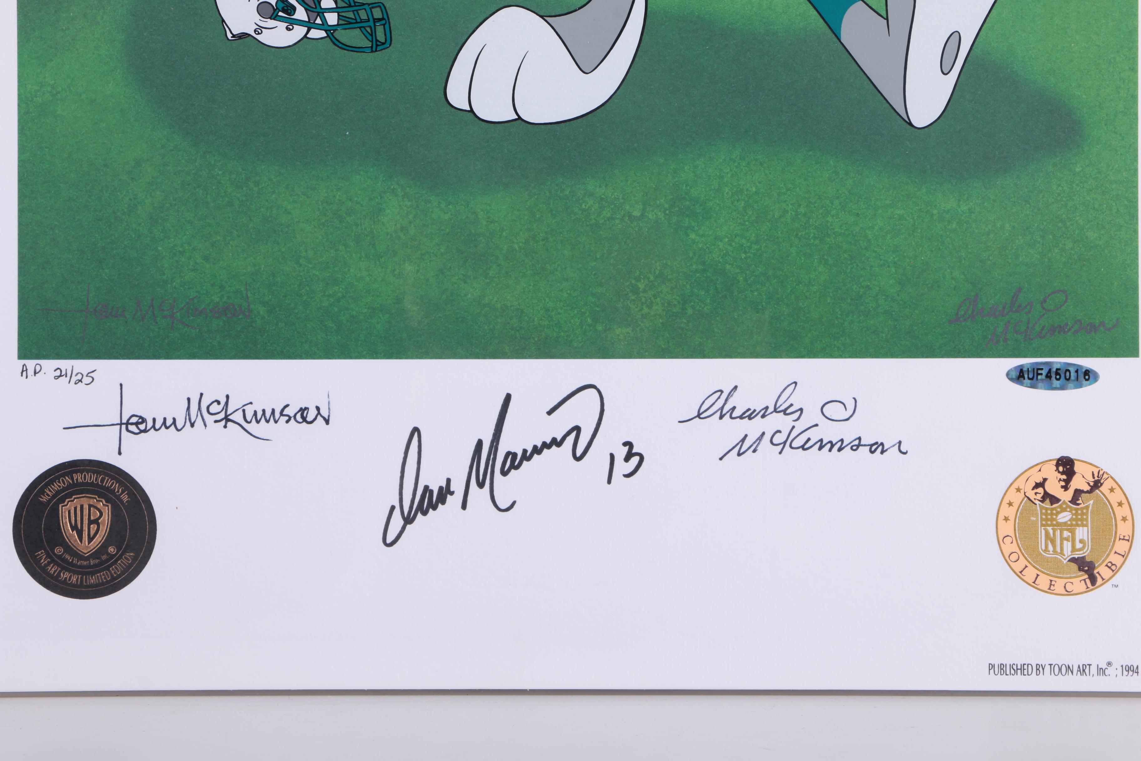 Bugs Bunny and Miami Dolphins Artist Proof Lithoserigraph "Hail Mary"