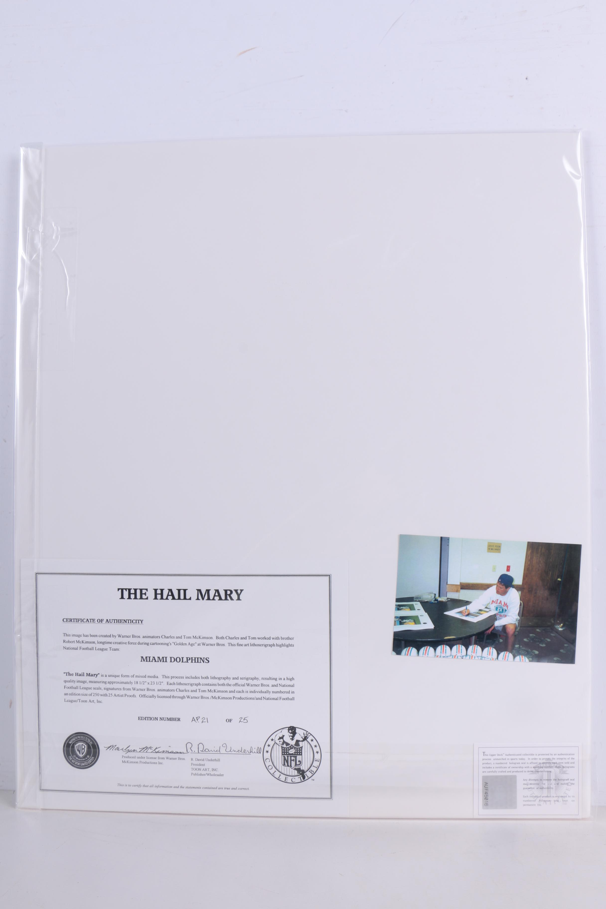 Bugs Bunny and Miami Dolphins Artist Proof Lithoserigraph "Hail Mary"