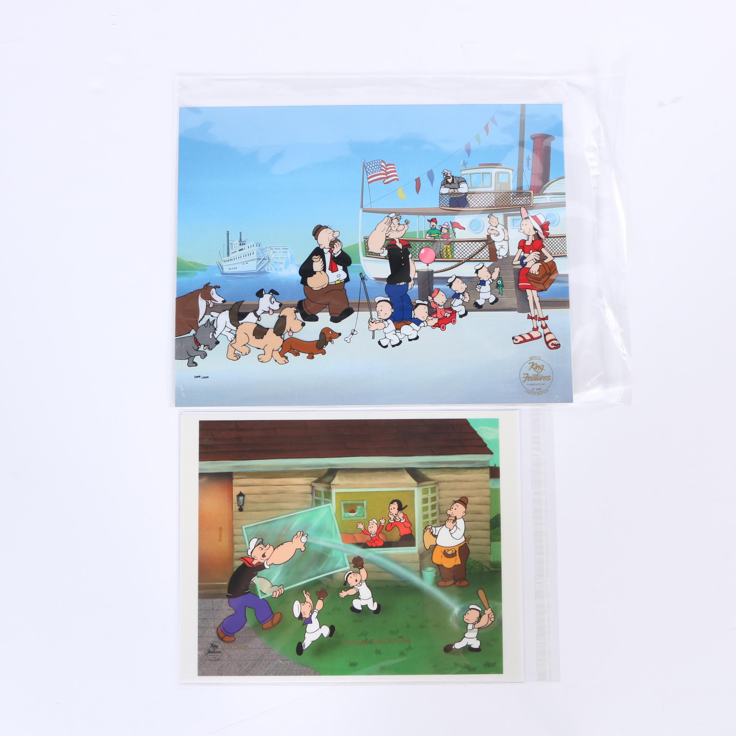 Two Limited Edition Popeye Sericels