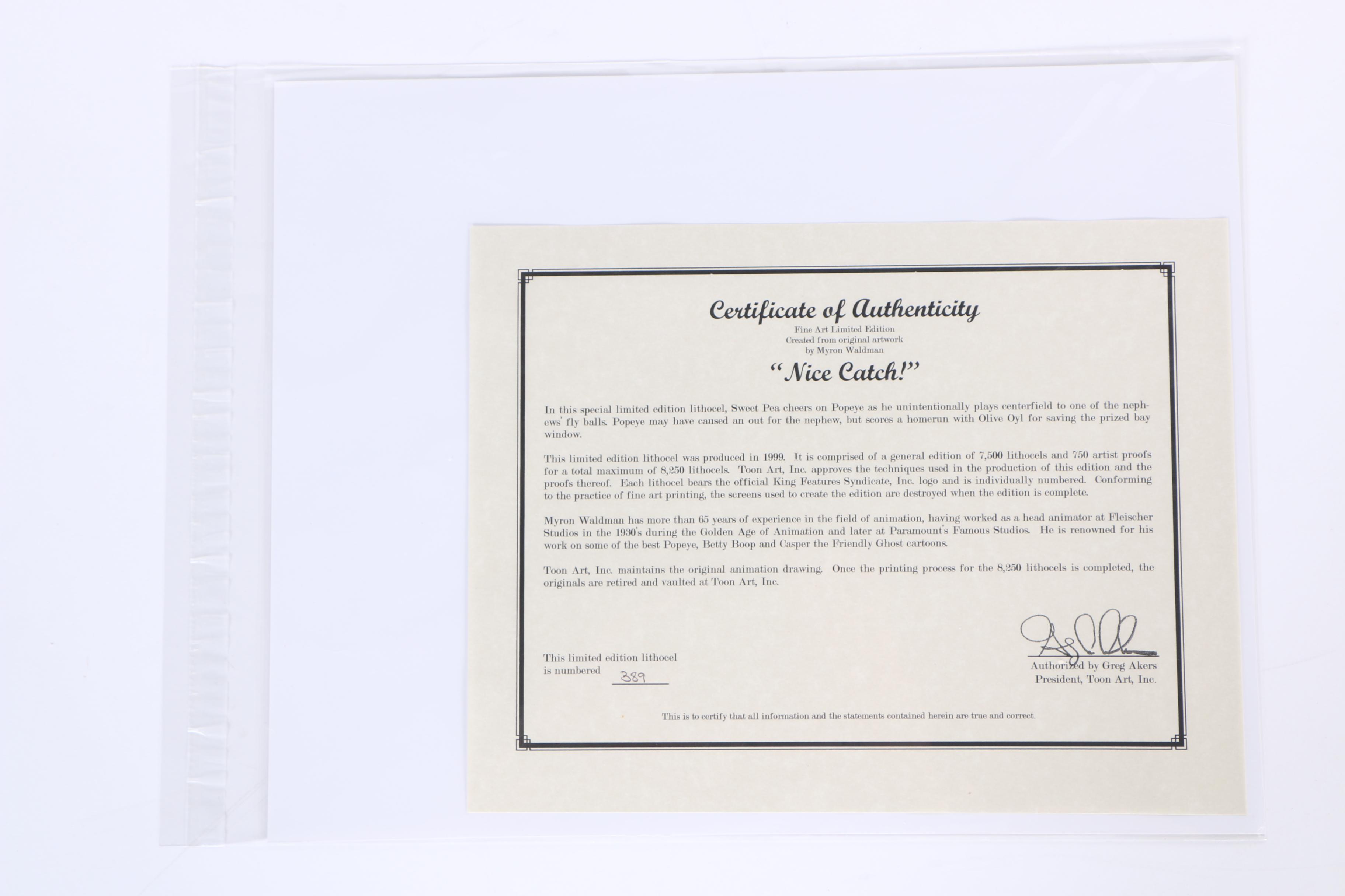 Two Limited Edition Popeye Sericels