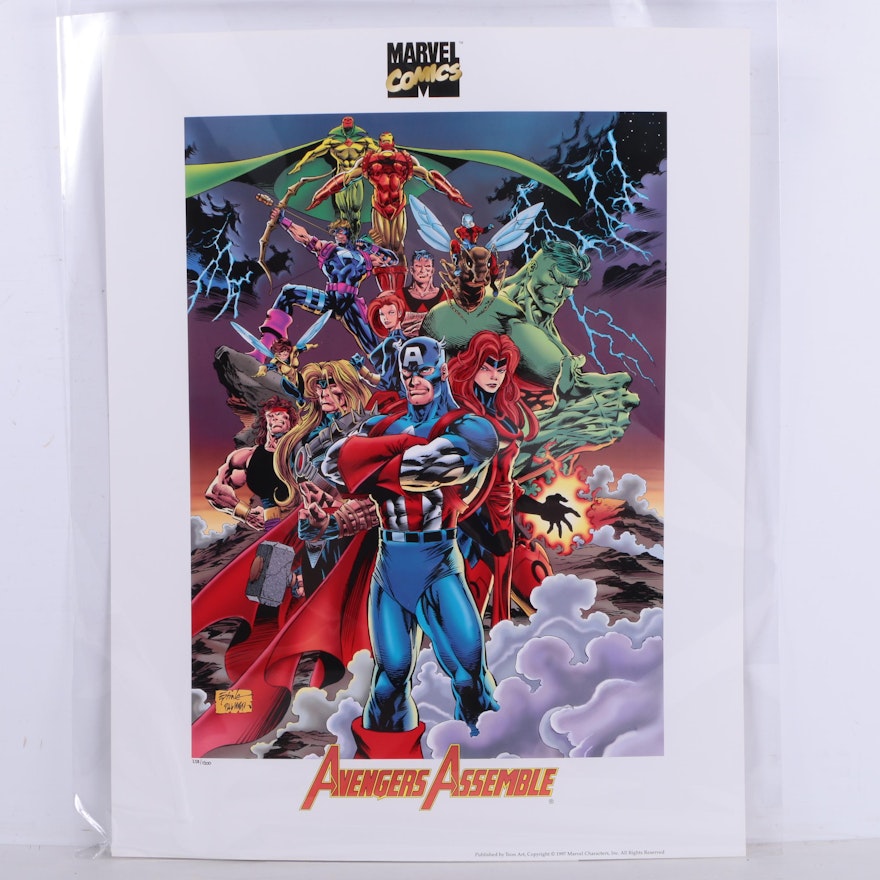 Limited Edition Offset Lithograph "Avengers Assemble"
