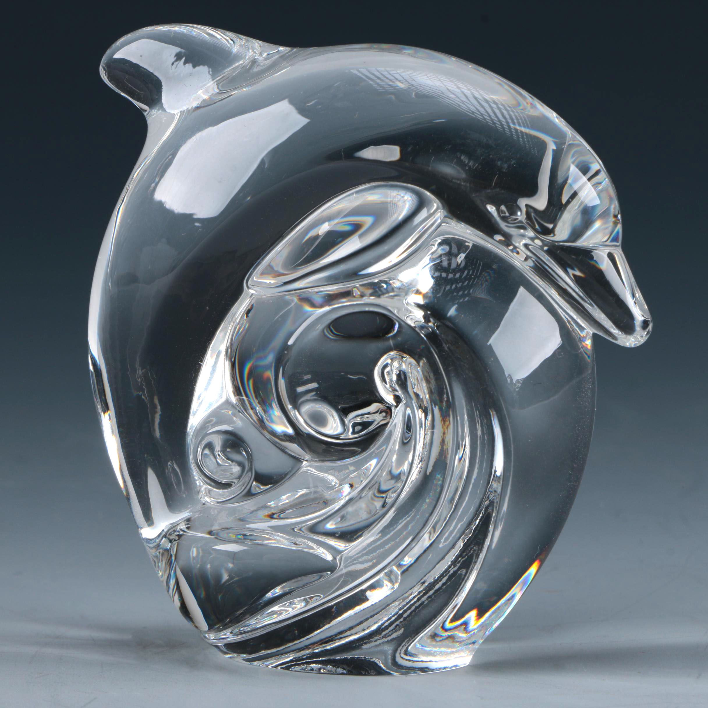 Steuben Glass Dolphin Figurine