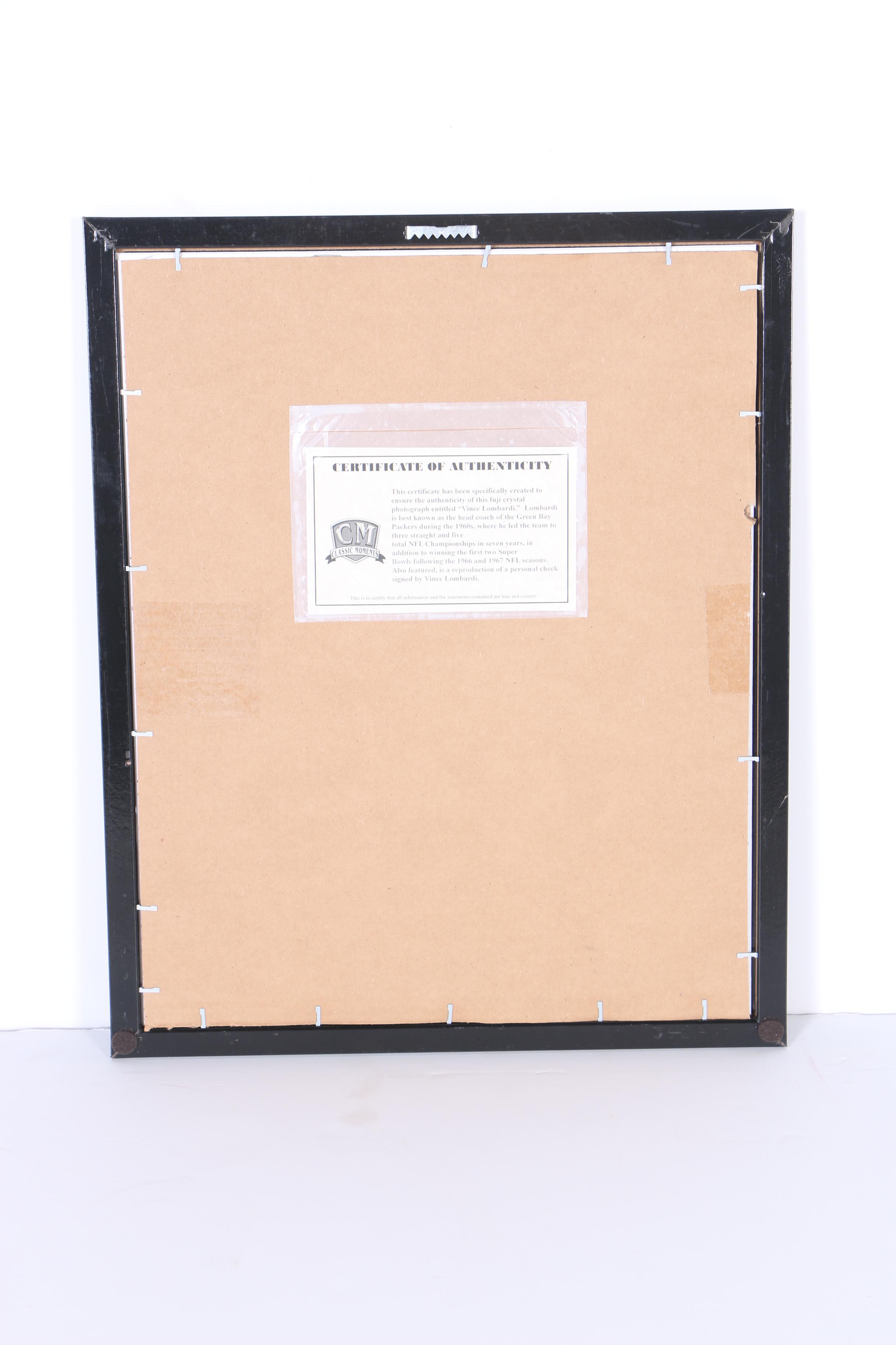 Offset Lithograph of Vince Lombardi Photograph and Check