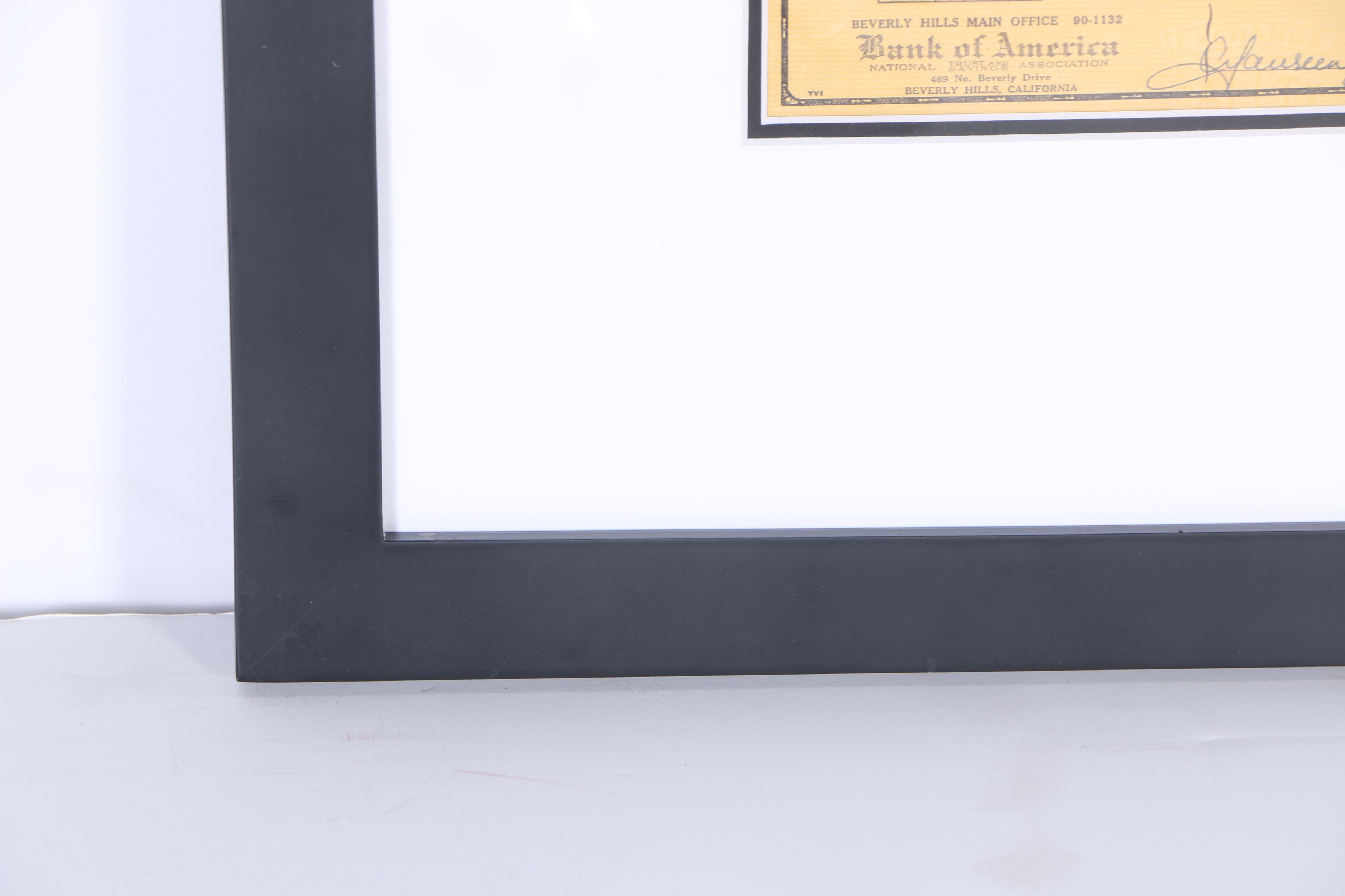 Original 1950 Maureen O'Hara Check With Film Still From "Miracle on 34th St."