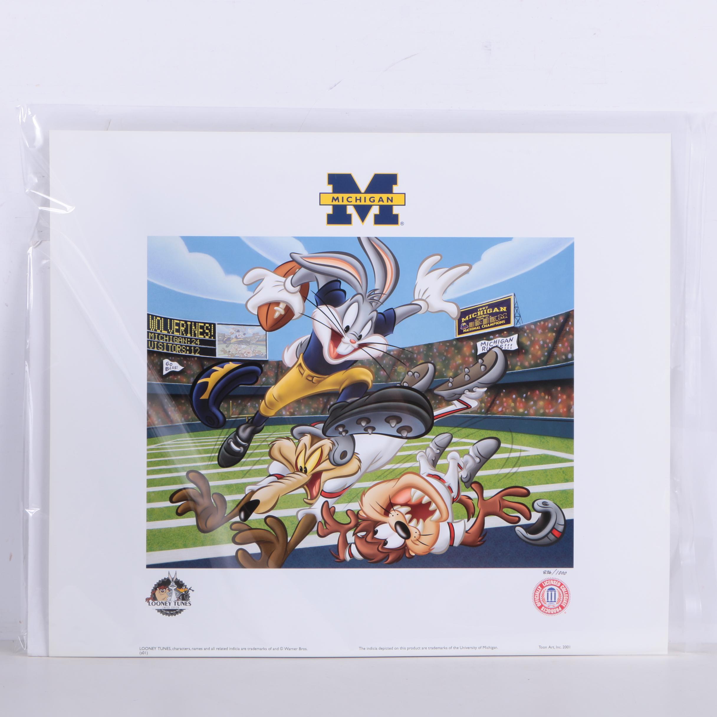 Warner Bros. Limited Edition Offset Lithograph on Paper "Touch Down Taz"