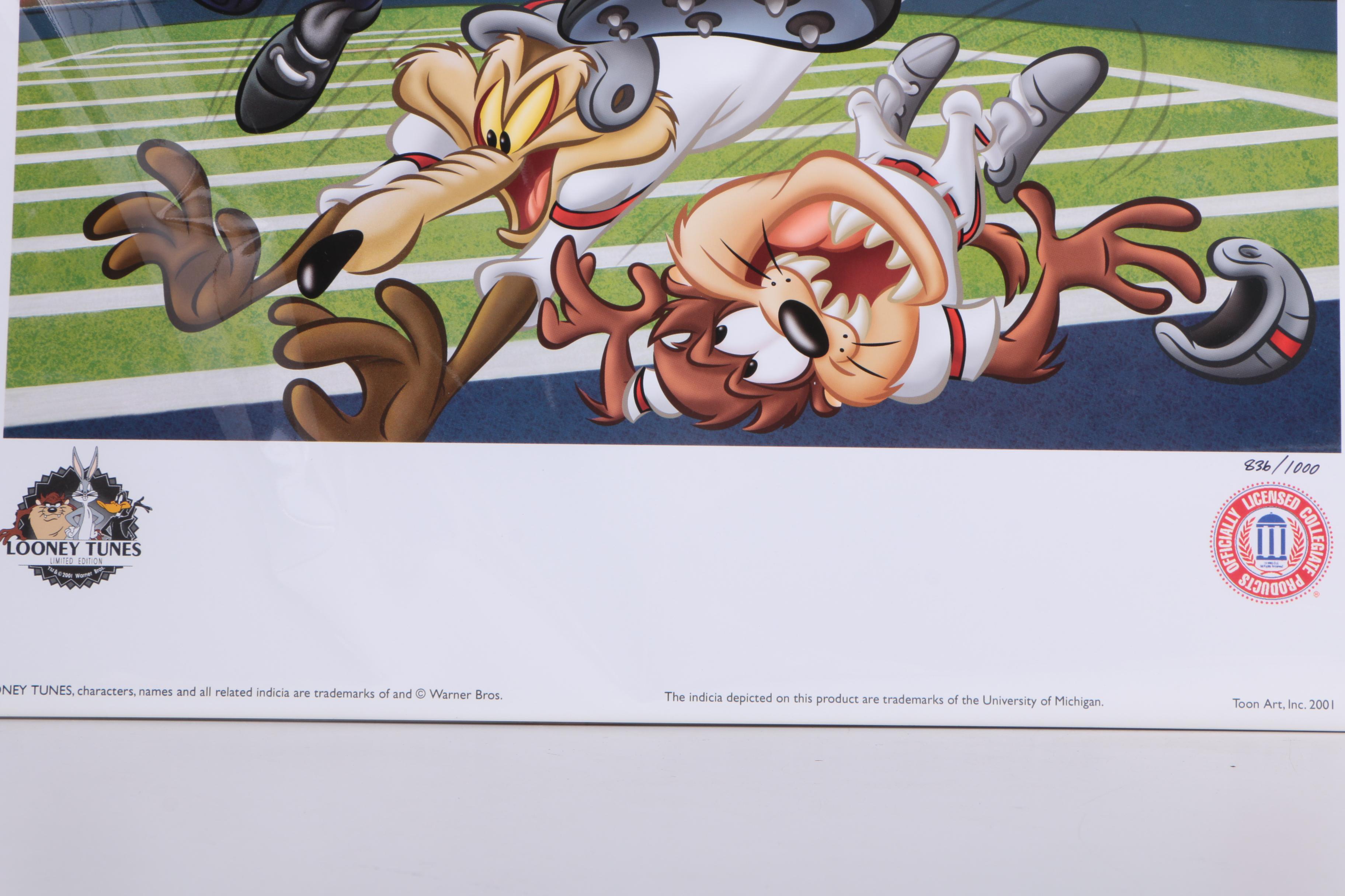 Warner Bros. Limited Edition Offset Lithograph on Paper "Touch Down Taz"
