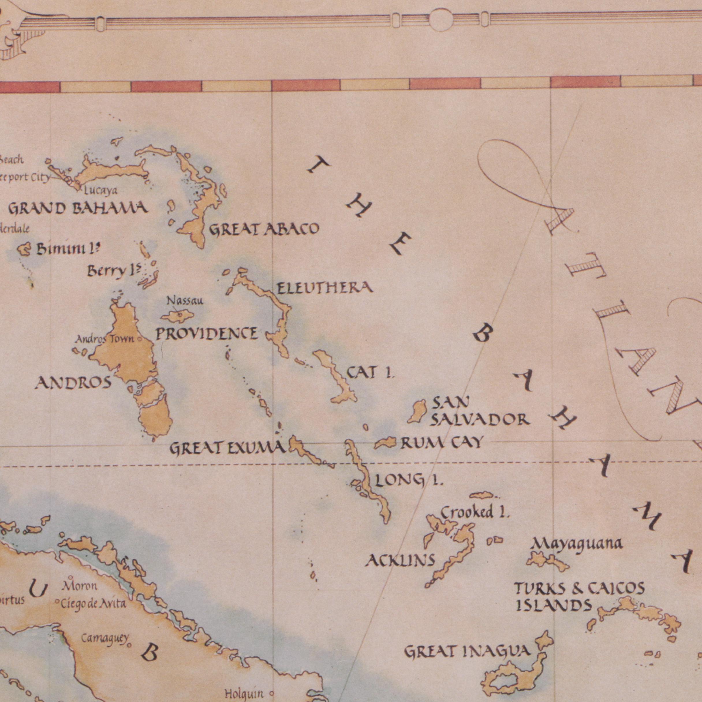 Offset Lithograph Map of the Caribbean