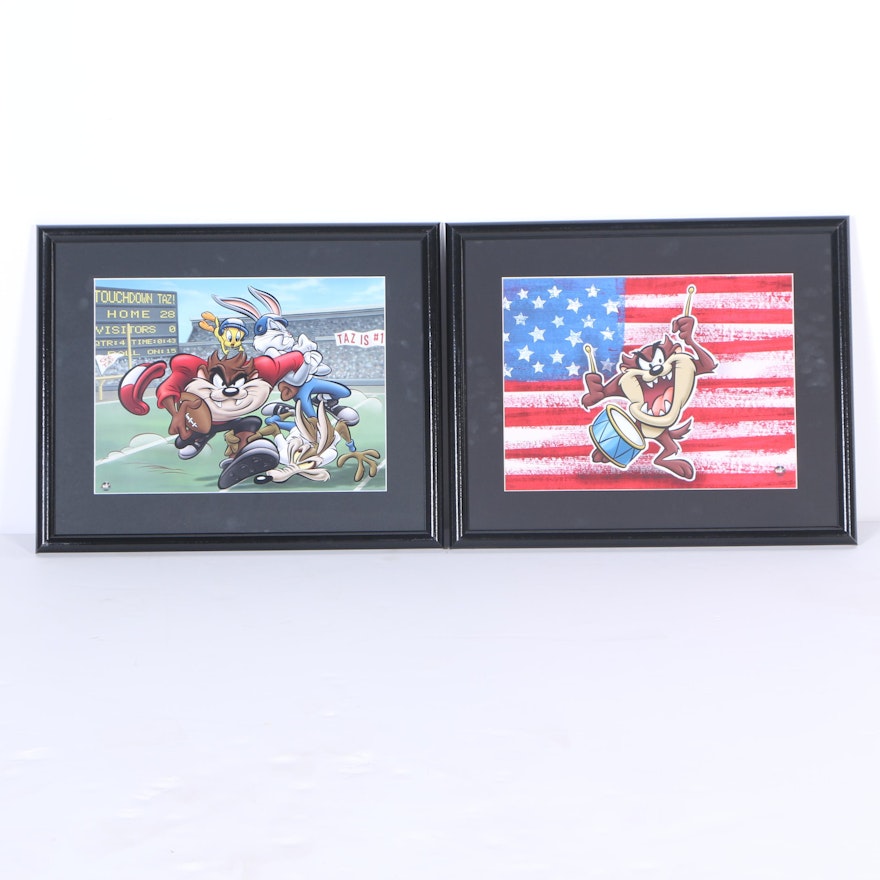 Warner Bros Limited Edition Prints "Patriotic Taz" and "Touchdown Taz"