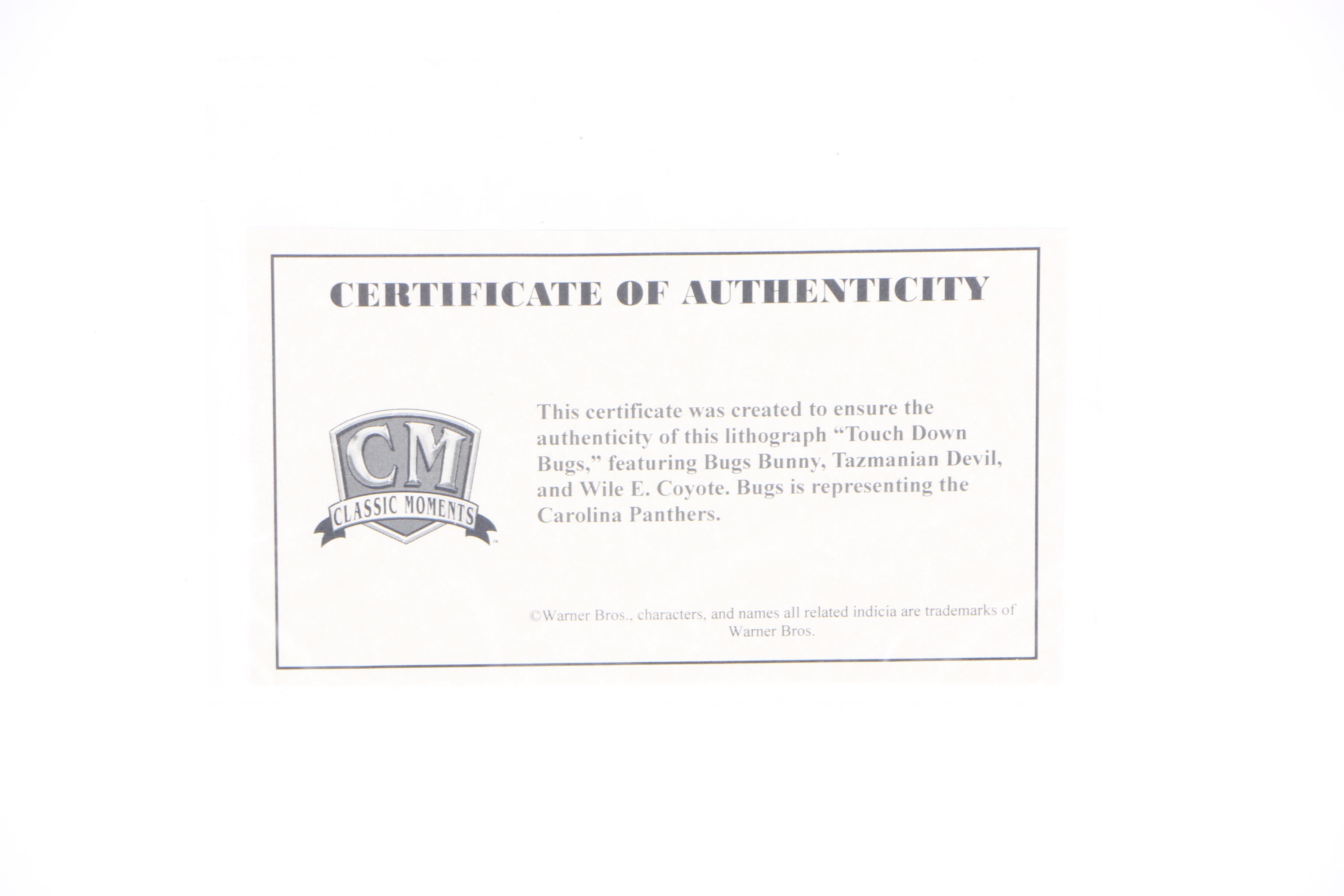 Warner Bros Limited Edition Prints "Patriotic Taz" and "Touchdown Taz"