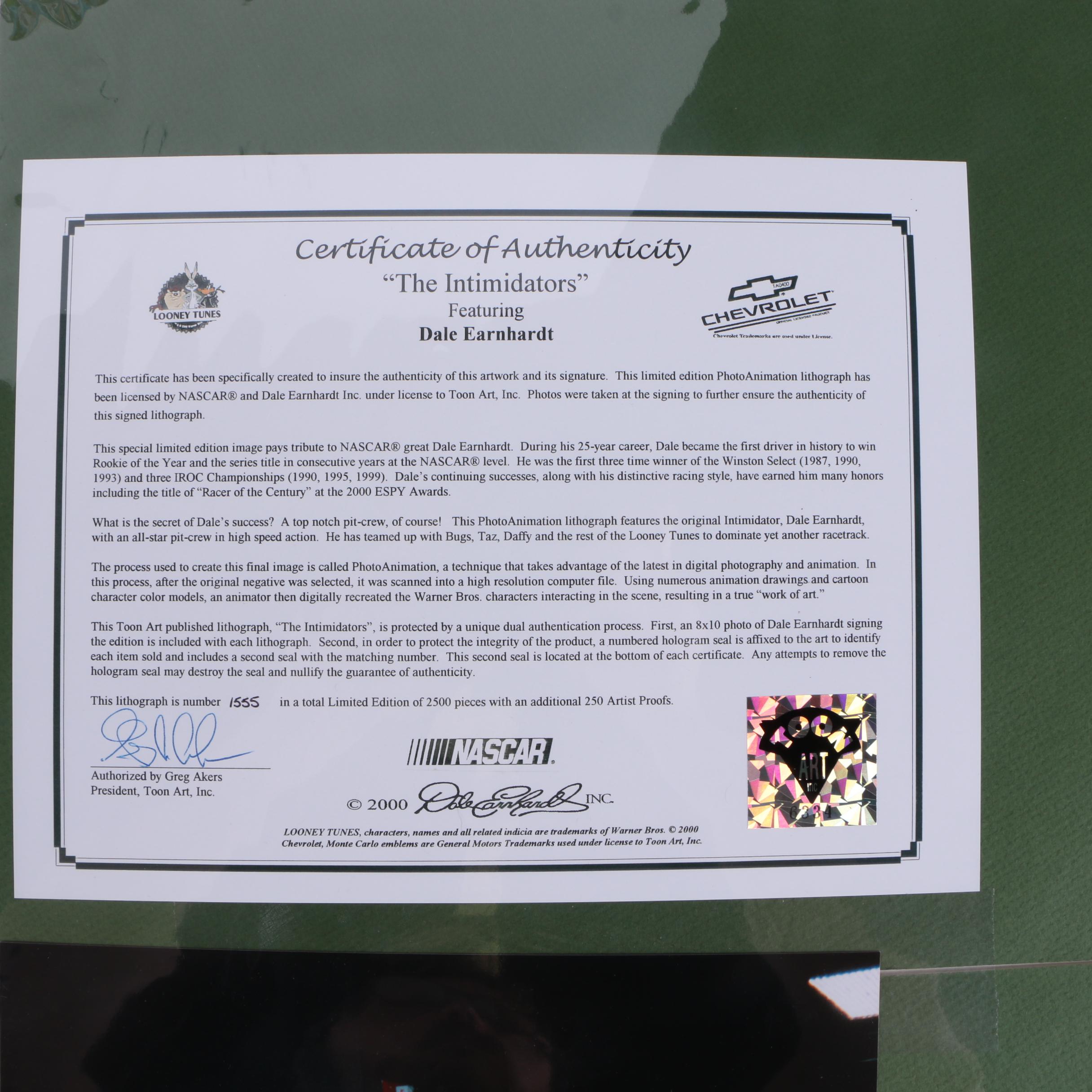 Limited Edition Offset Lithograph featuring Dale Earnhardt "The Intimidators"